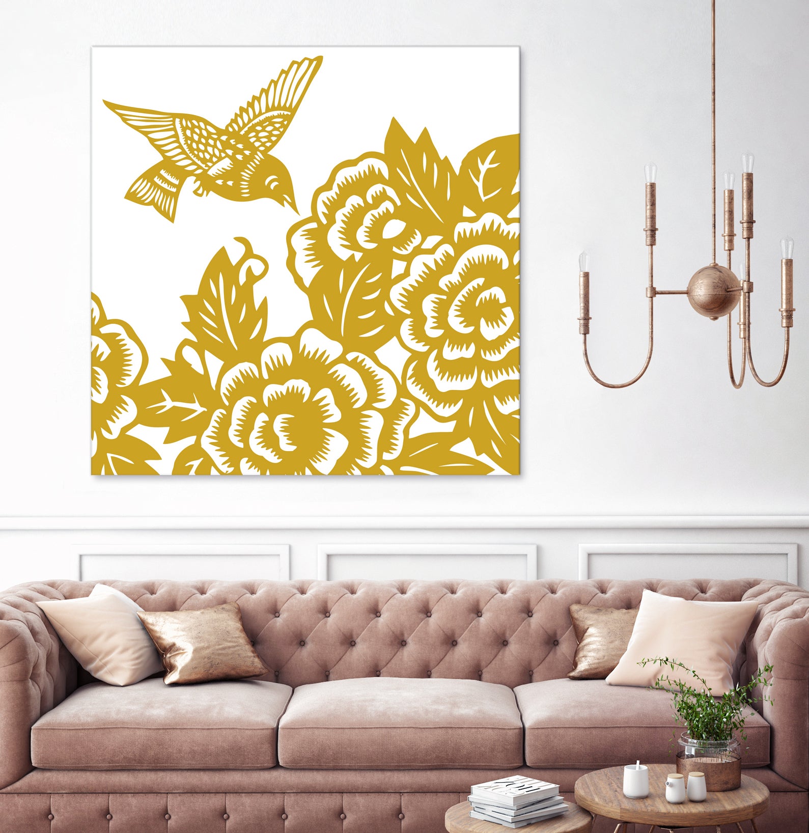 HUMMINGBIRD GOLD by Thomas Fernez on GIANT ART - yellow digital painting