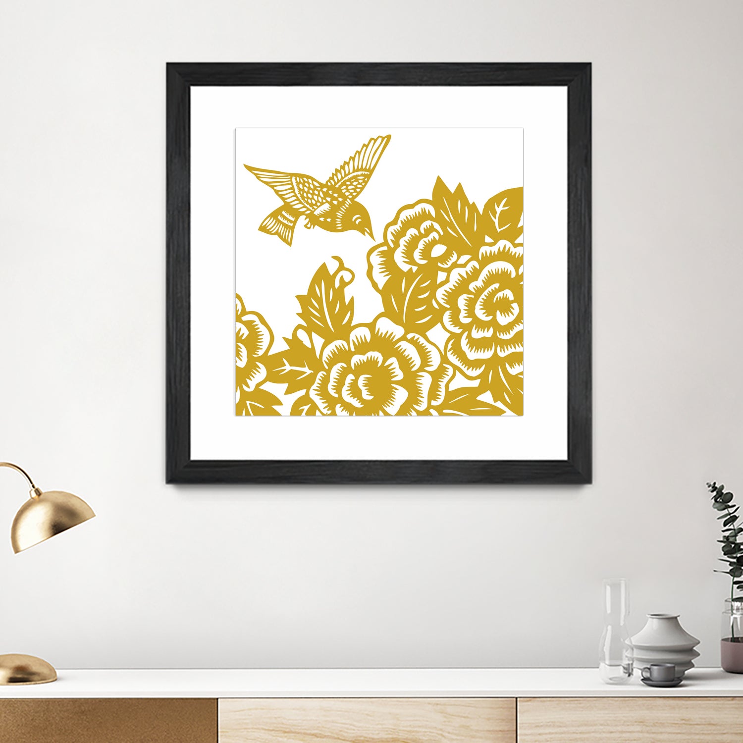 HUMMINGBIRD GOLD by Thomas Fernez on GIANT ART - yellow digital painting