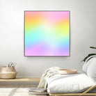 Beautiful Pastel Rainbow Ombre Design by Kelsey Lovelle on GIANT ART - pink digital painting