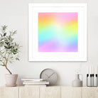 Beautiful Pastel Rainbow Ombre Design by Kelsey Lovelle on GIANT ART - pink digital painting