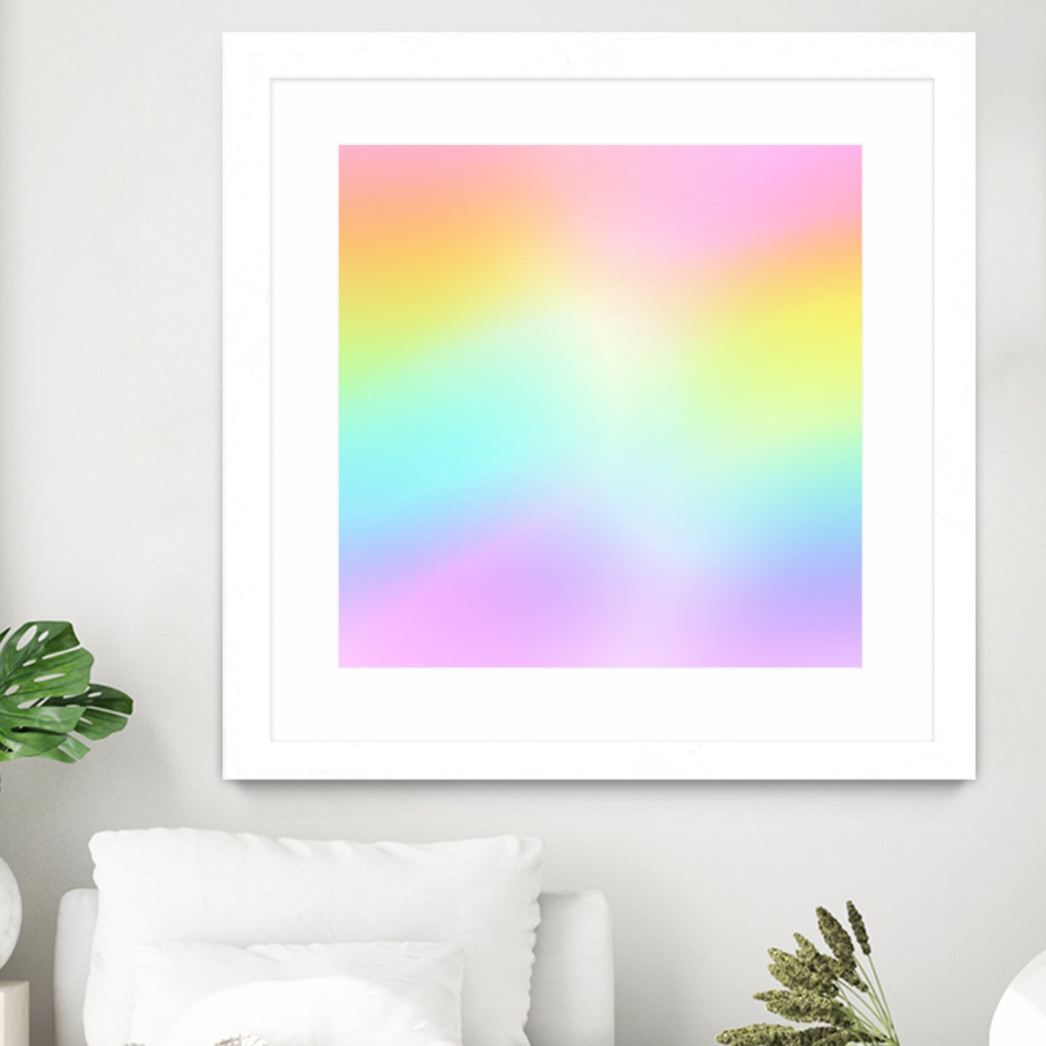 Beautiful Pastel Rainbow Ombre Design by Kelsey Lovelle on GIANT ART - pink digital painting