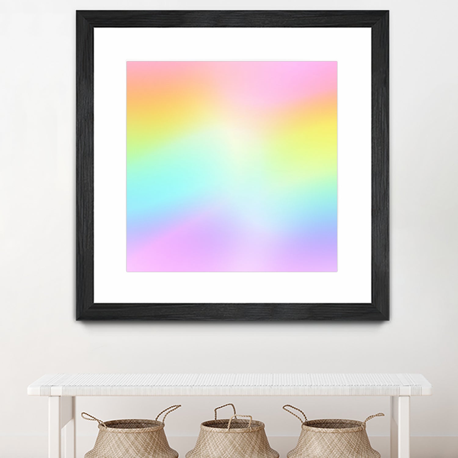 Beautiful Pastel Rainbow Ombre Design by Kelsey Lovelle on GIANT ART - pink digital painting