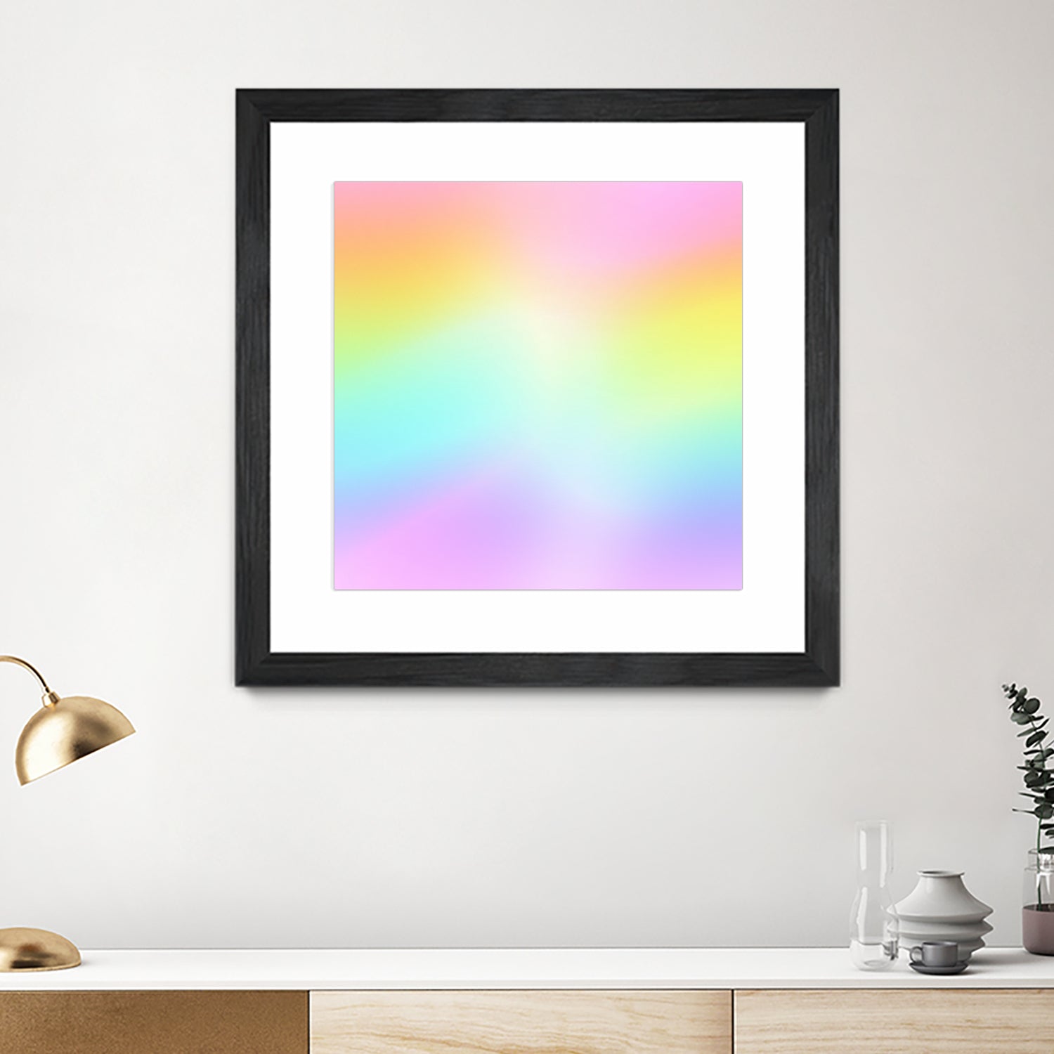 Beautiful Pastel Rainbow Ombre Design by Kelsey Lovelle on GIANT ART - pink digital painting