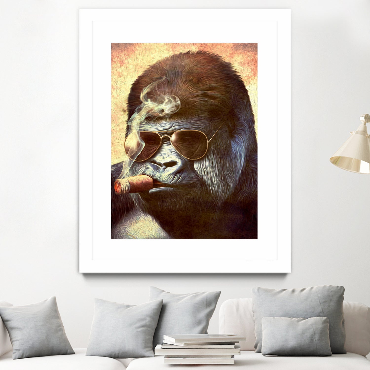 Gorilla In The Mist by Andrew Treherne on GIANT ART - brown digital painting