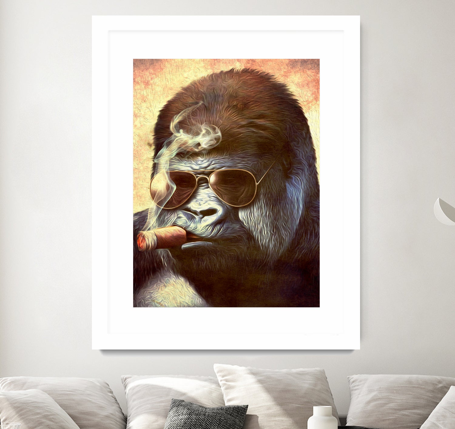 Gorilla In The Mist by Andrew Treherne on GIANT ART - brown digital painting