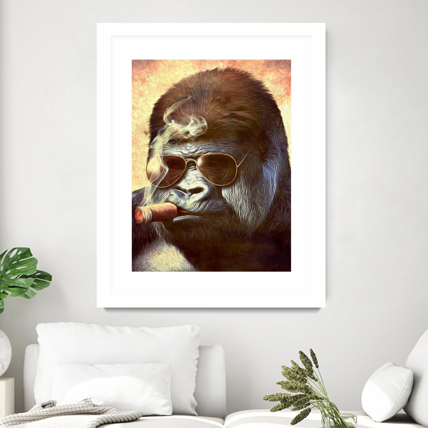 Gorilla In The Mist by Andrew Treherne on GIANT ART - brown digital painting