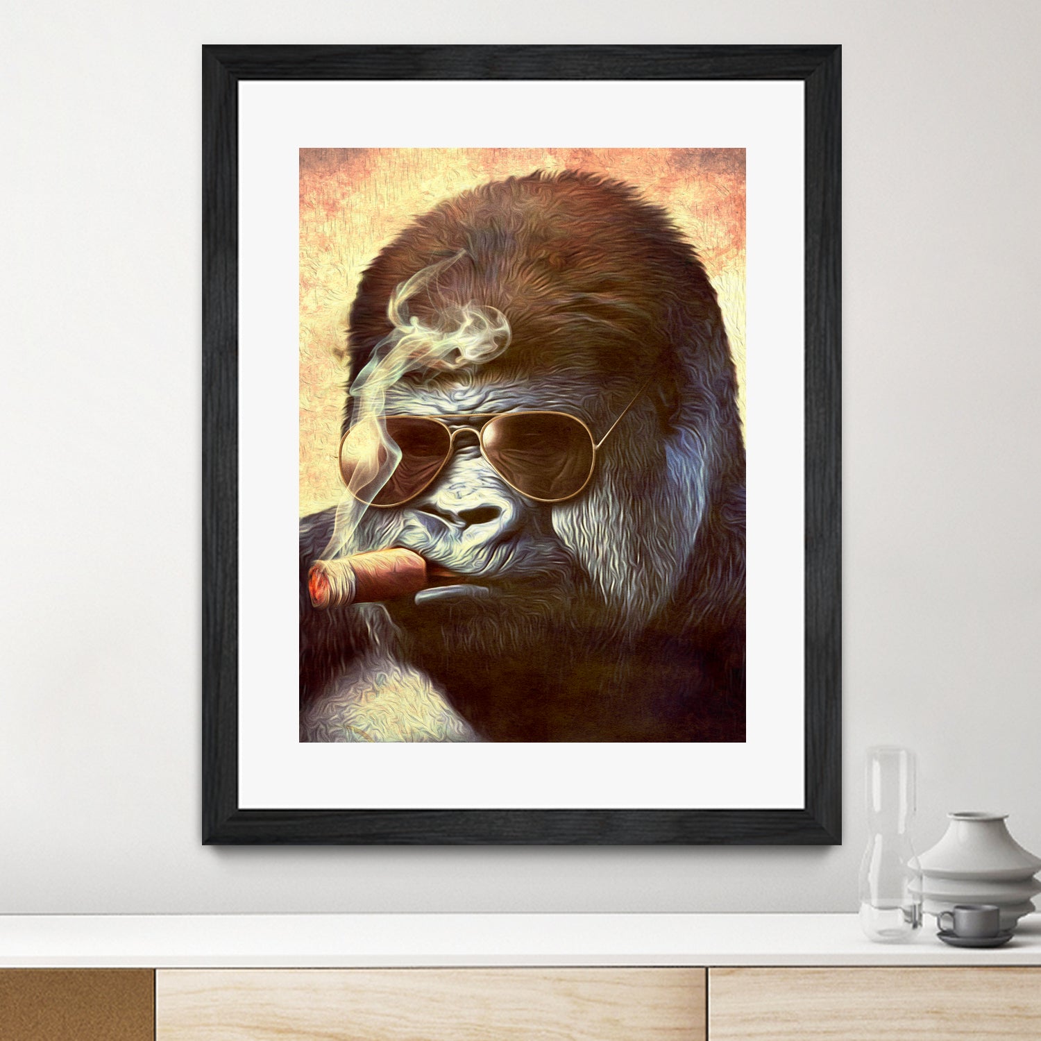 Gorilla In The Mist by Andrew Treherne on GIANT ART - brown digital painting