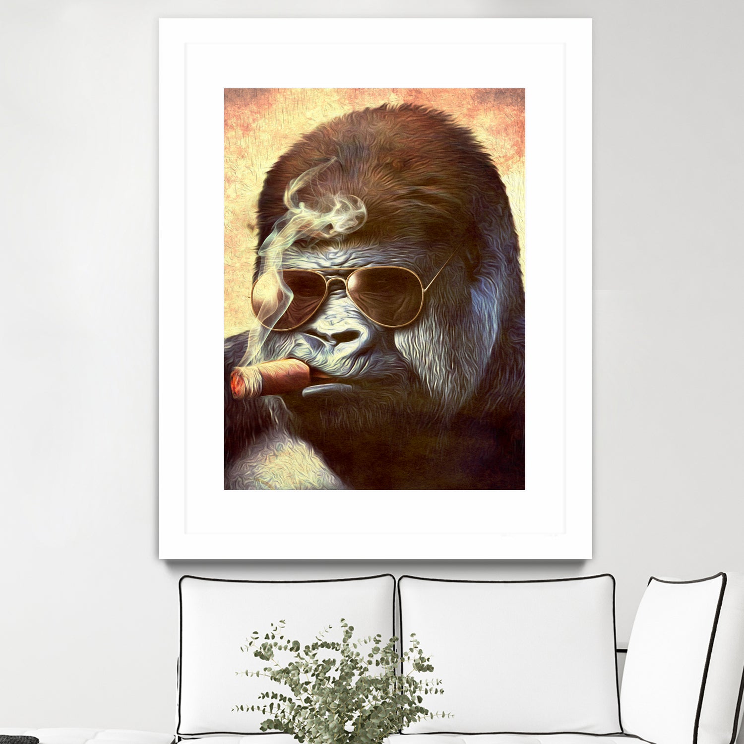 Gorilla In The Mist by Andrew Treherne on GIANT ART - brown digital painting