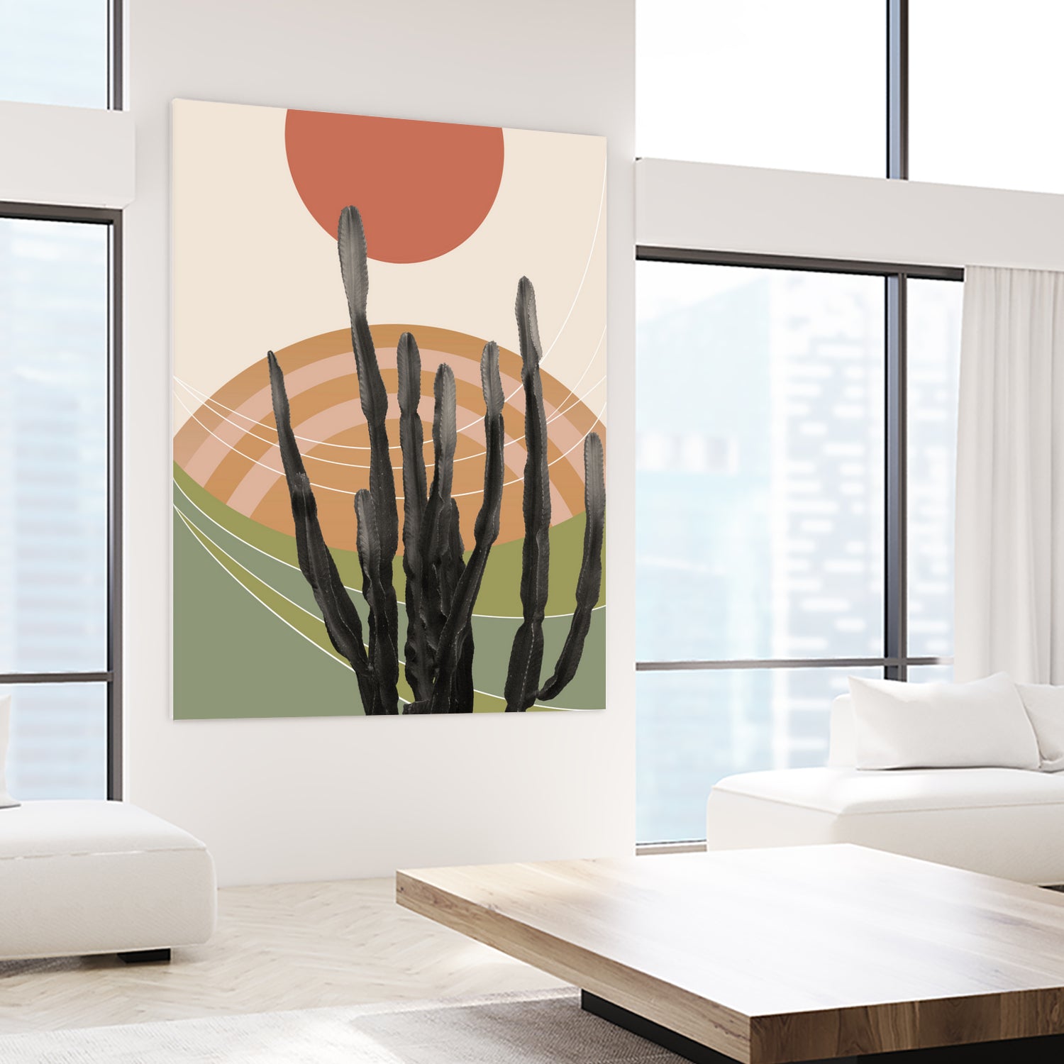 Cactus in the Desert #3 #tropical #wall #art by Anita & Bella Jantz on GIANT ART - orange digital drawing