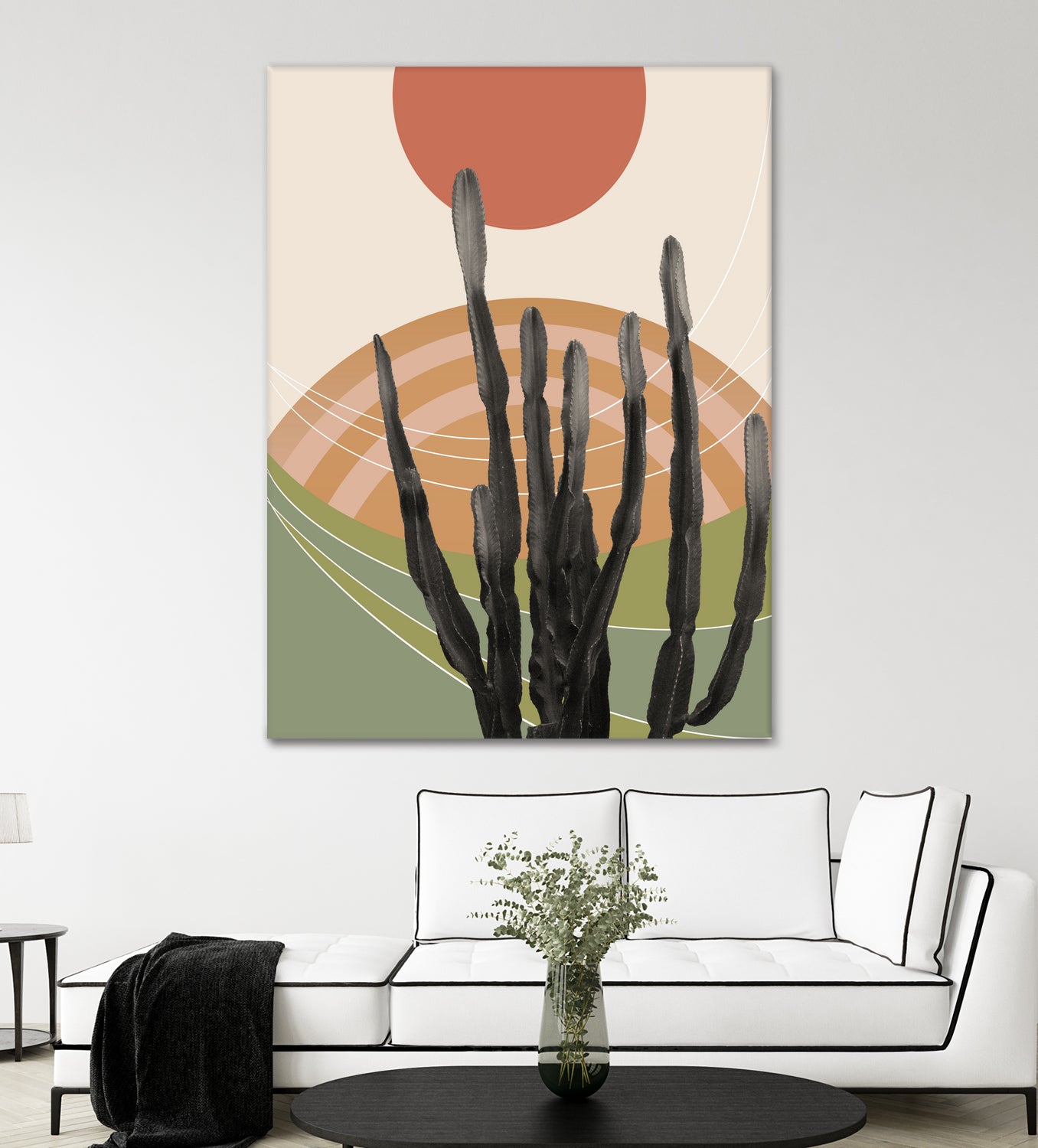 Cactus in the Desert #3 #tropical #wall #art by Anita & Bella Jantz on GIANT ART - orange digital drawing