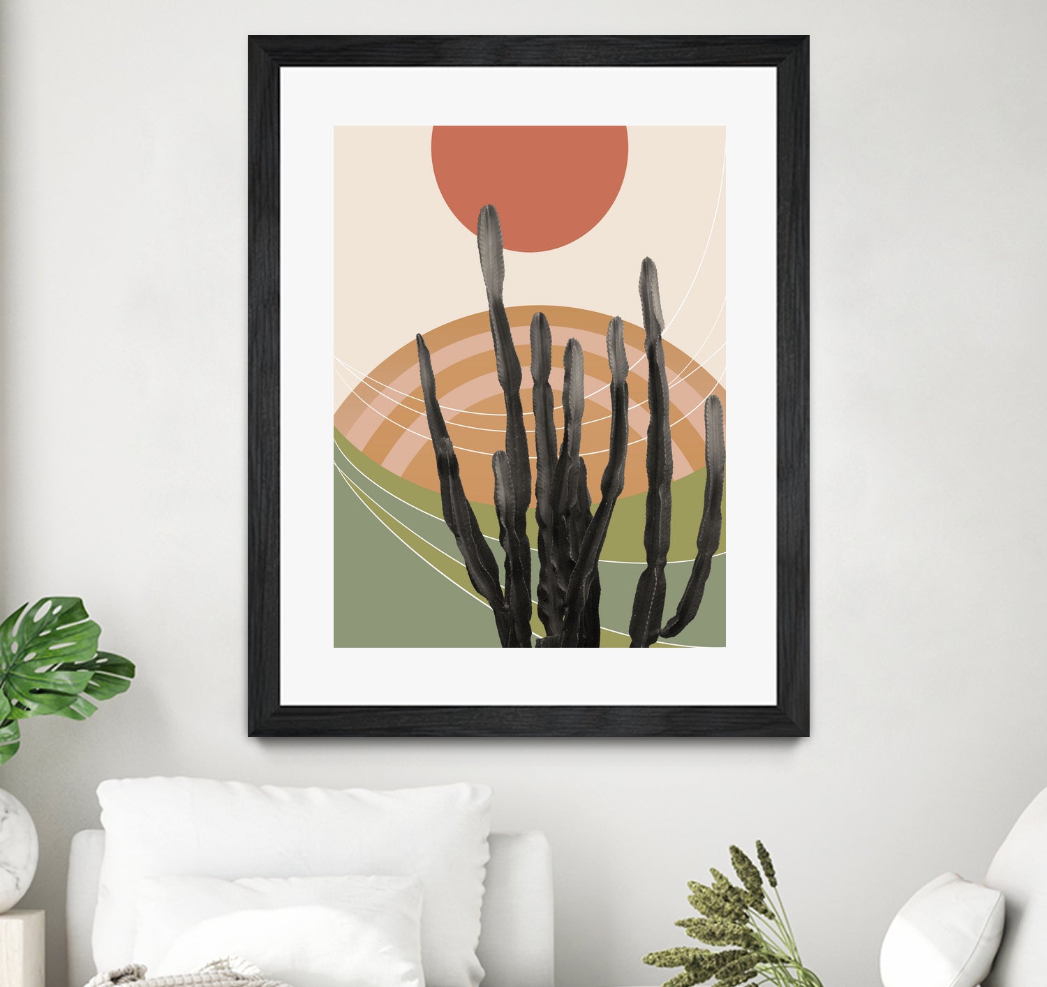 Cactus in the Desert #3 #tropical #wall #art by Anita & Bella Jantz on GIANT ART - orange digital drawing