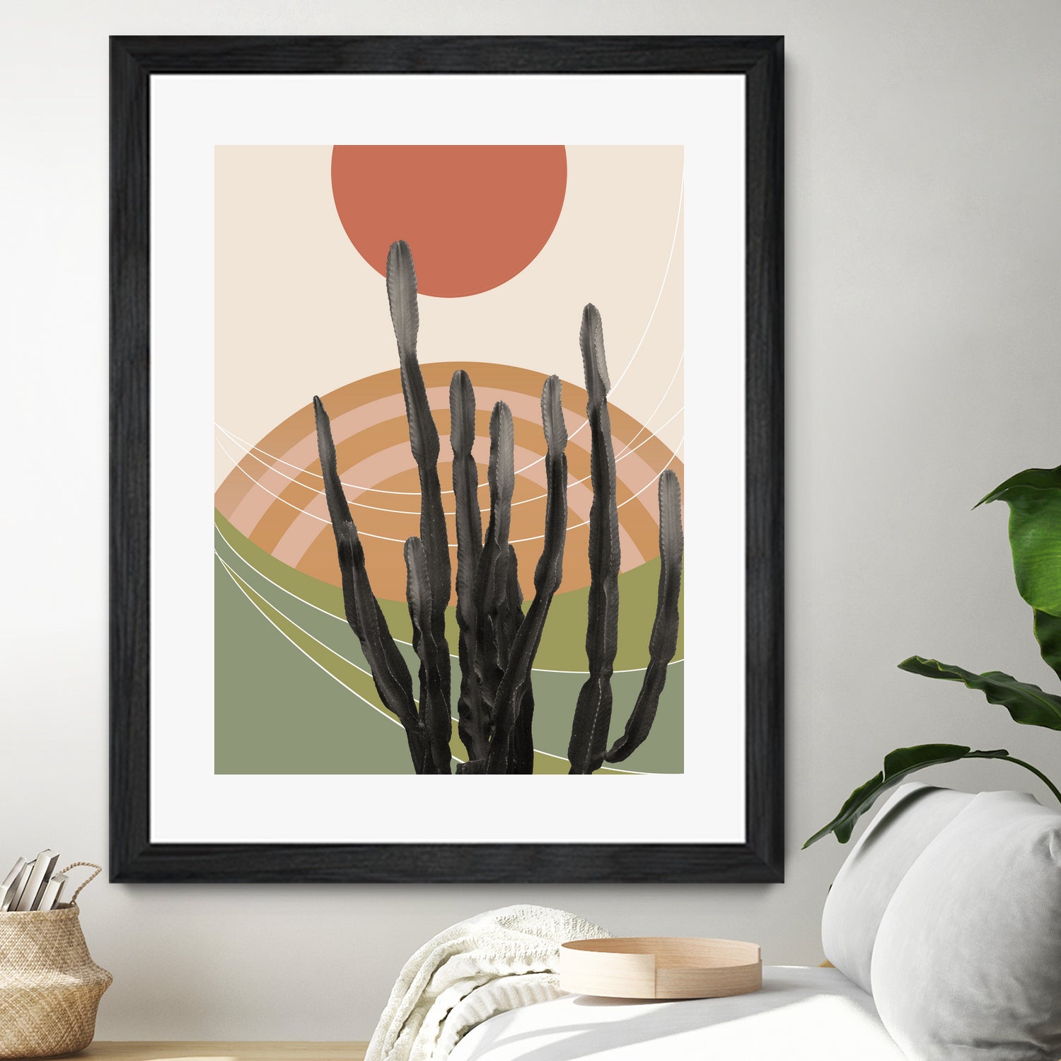 Cactus in the Desert #3 #tropical #wall #art by Anita & Bella Jantz on GIANT ART - orange digital drawing