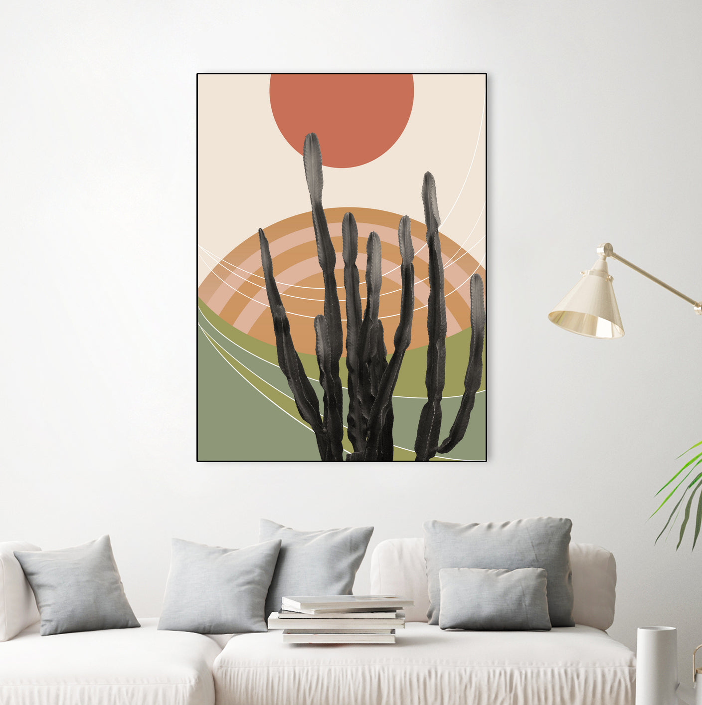 Cactus in the Desert #3 #tropical #wall #art by Anita & Bella Jantz on GIANT ART - orange digital drawing