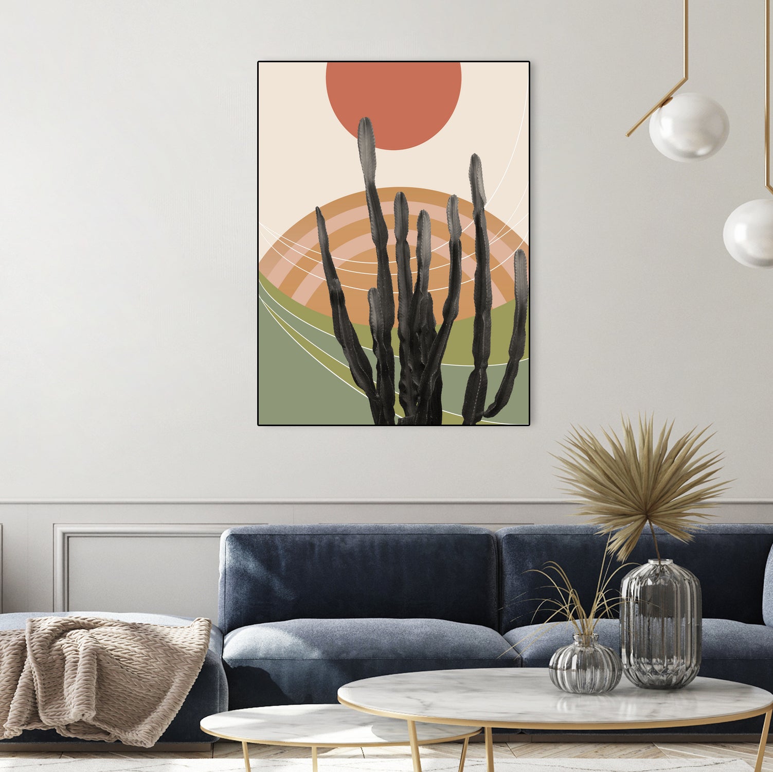 Cactus in the Desert #3 #tropical #wall #art by Anita & Bella Jantz on GIANT ART - orange digital drawing