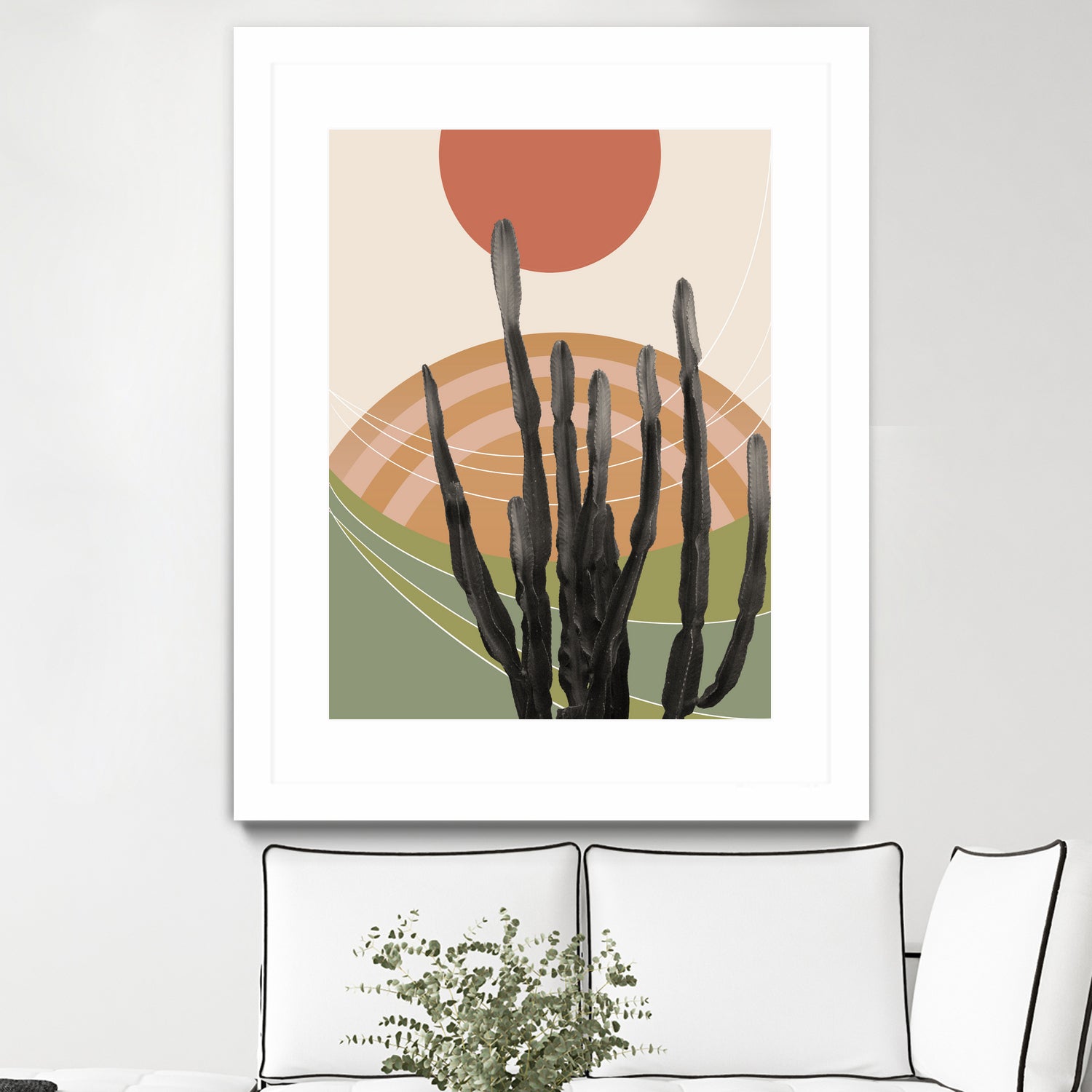 Cactus in the Desert #3 #tropical #wall #art by Anita & Bella Jantz on GIANT ART - orange digital drawing