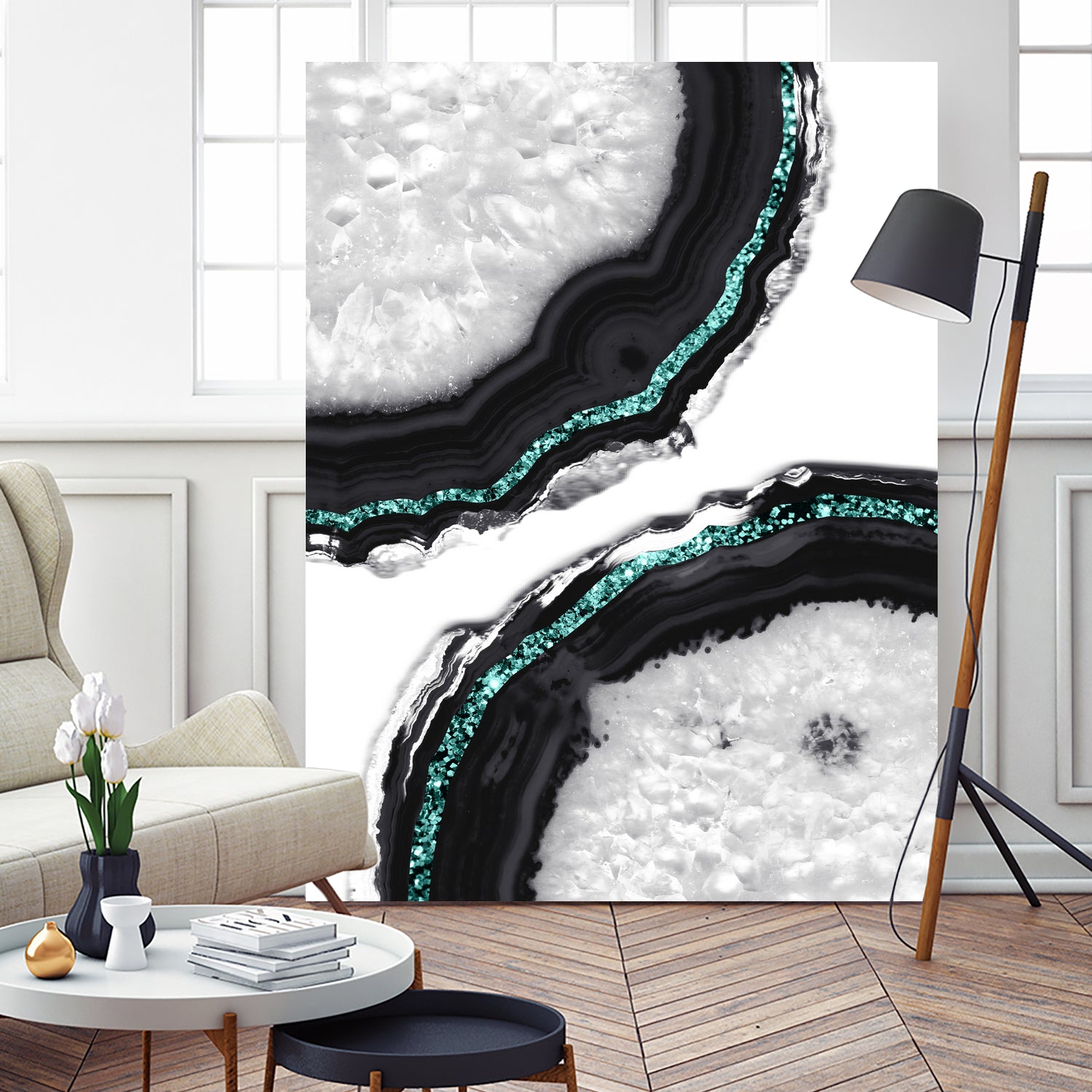 Agate Glitter Glam #16 #gem #decor #art by Anita & Bella Jantz on GIANT ART - green photo illustration