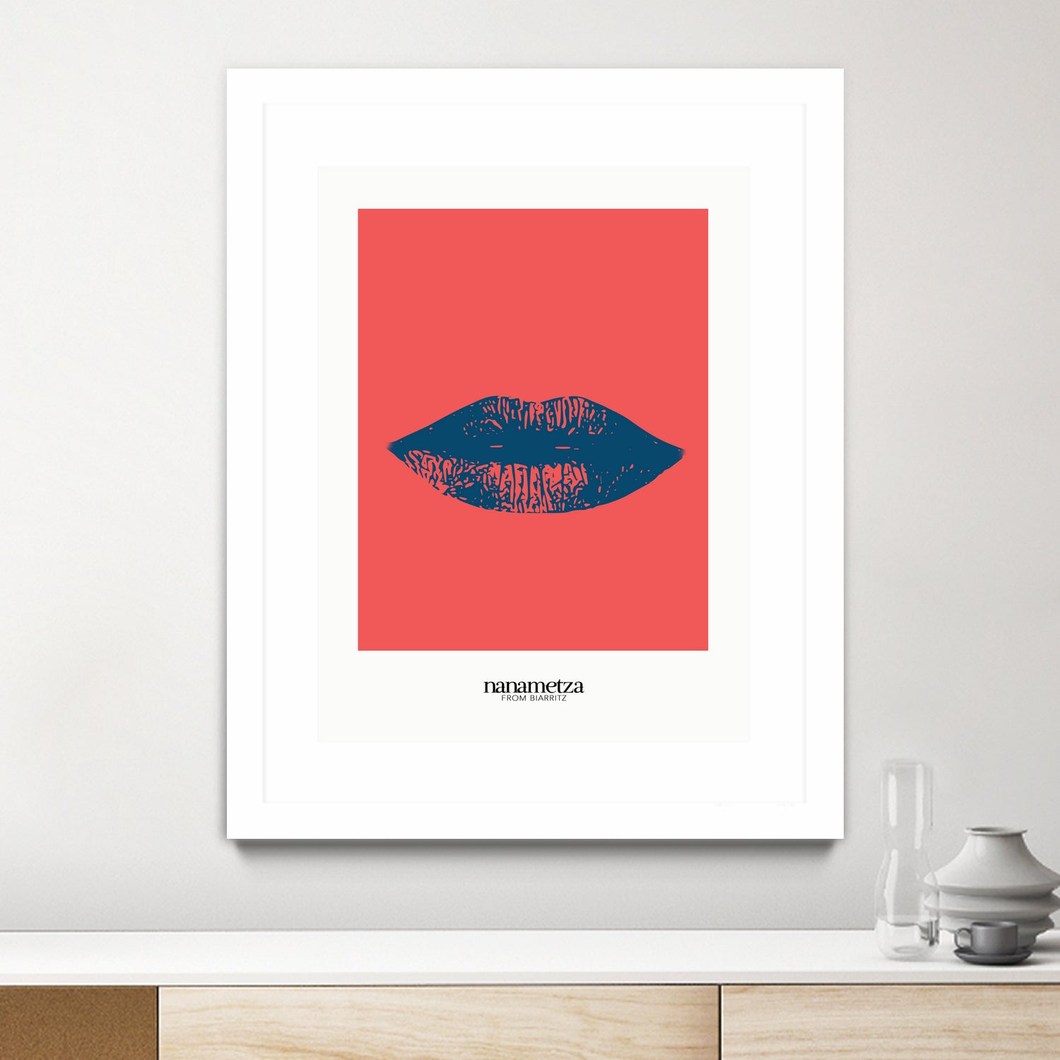 Bleu lips by Nanametza Biarritz on GIANT ART - pink digital drawing