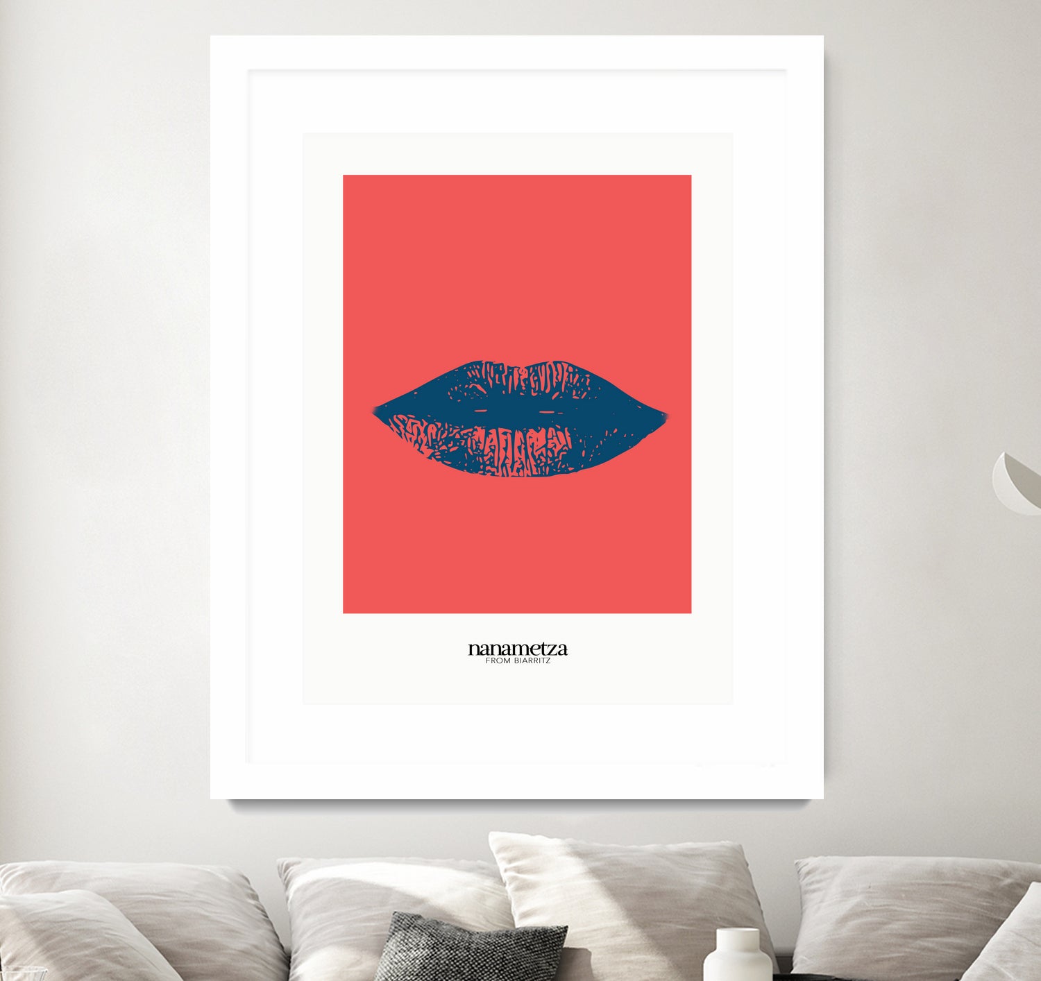 Bleu lips by Nanametza Biarritz on GIANT ART - pink digital drawing