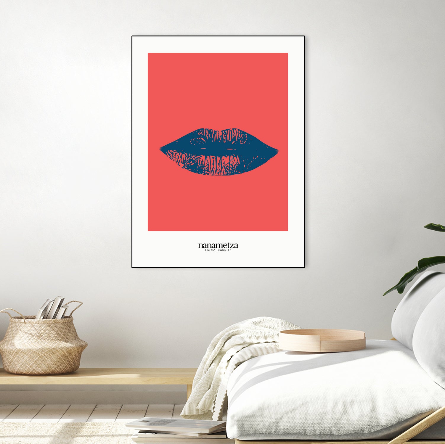 Bleu lips by Nanametza Biarritz on GIANT ART - pink digital drawing