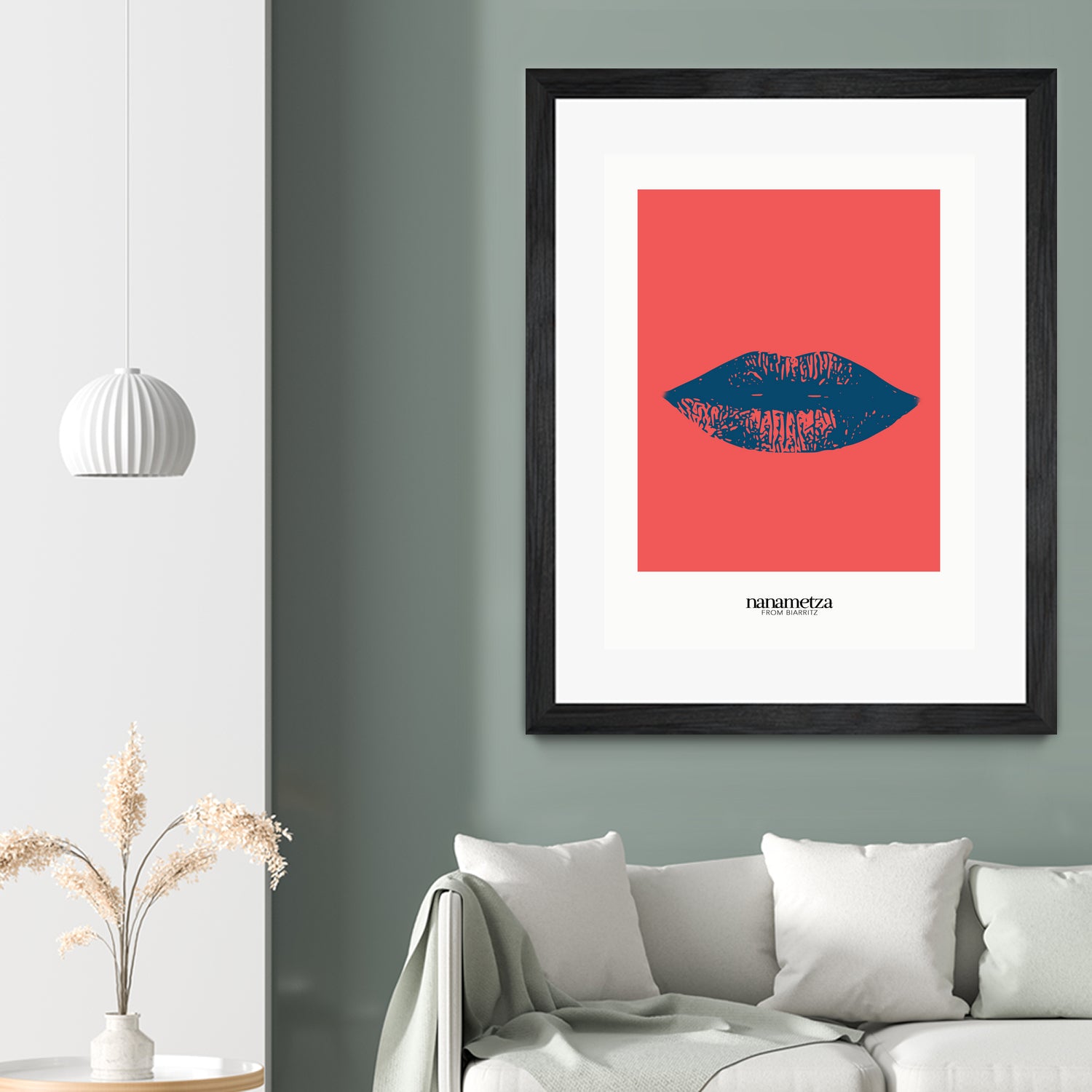 Bleu lips by Nanametza Biarritz on GIANT ART - pink digital drawing