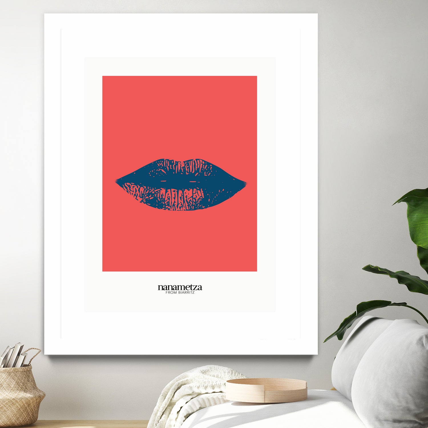 Bleu lips by Nanametza Biarritz on GIANT ART - pink digital drawing