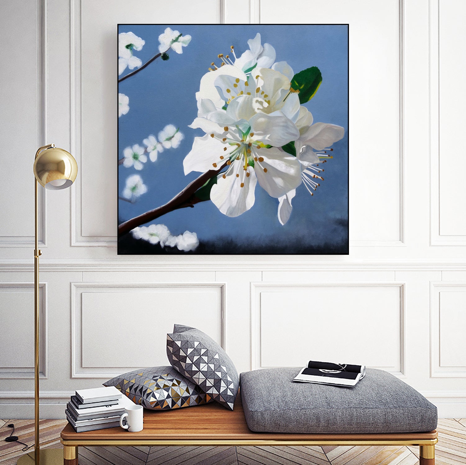 Spring Blossoms by Matthew Holden Bates on GIANT ART - white mixed media