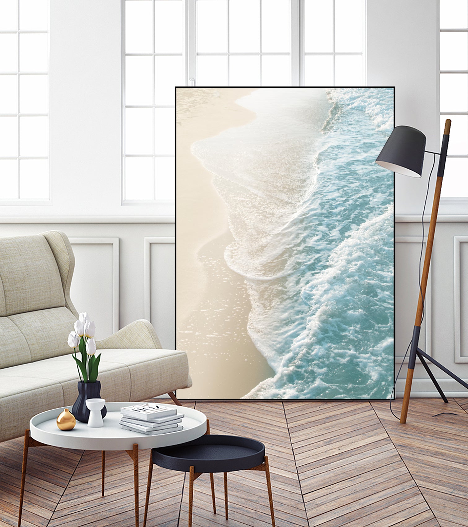 Soft Teal Gold Ocean Dream Waves #1 #water #decor #art by Anita & Bella Jantz on GIANT ART - green photo illustration