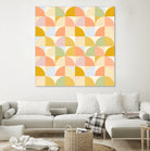 Retro Rainbow Fields #geometry #retro by Dominique Van Roey on GIANT ART - yellow digital drawing