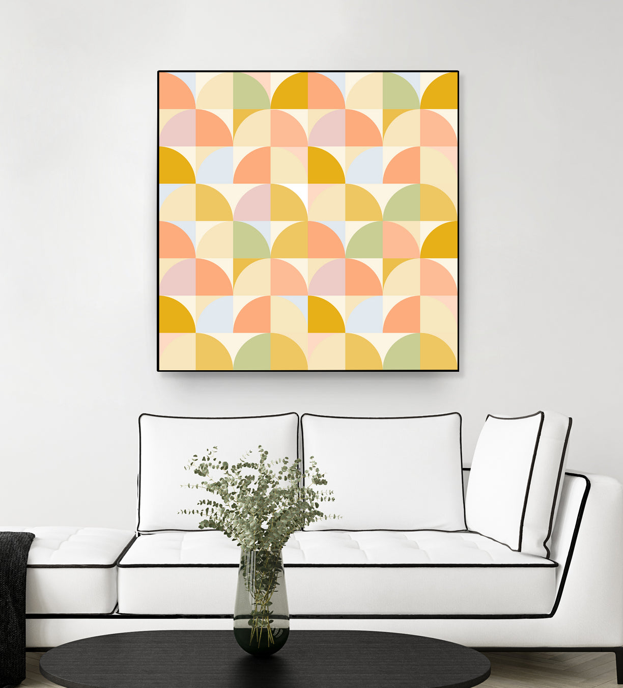 Retro Rainbow Fields #geometry #retro by Dominique Van Roey on GIANT ART - yellow digital drawing