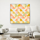 Retro Rainbow Fields #geometry #retro by Dominique Van Roey on GIANT ART - yellow digital drawing