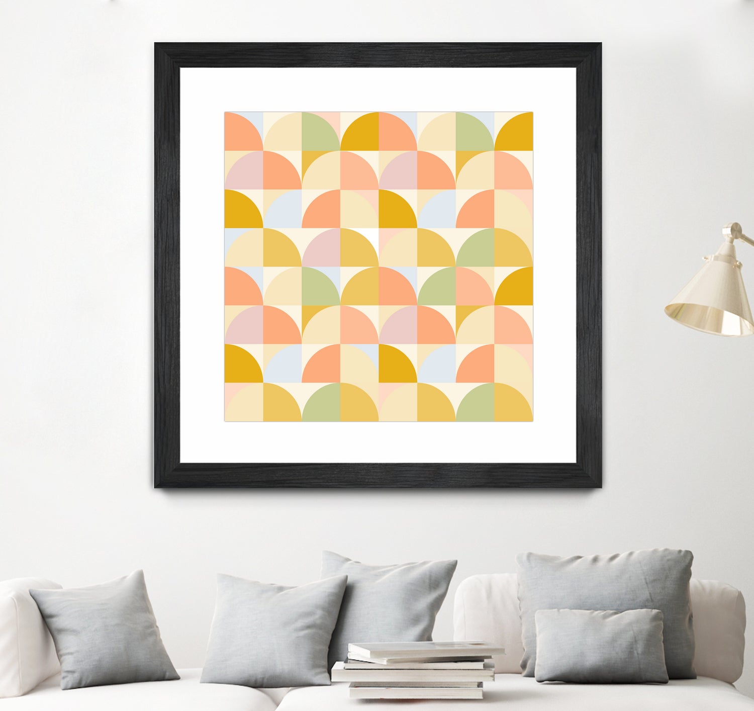 Retro Rainbow Fields #geometry #retro by Dominique Van Roey on GIANT ART - yellow digital drawing