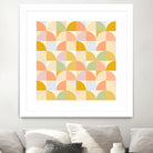 Retro Rainbow Fields #geometry #retro by Dominique Van Roey on GIANT ART - yellow digital drawing