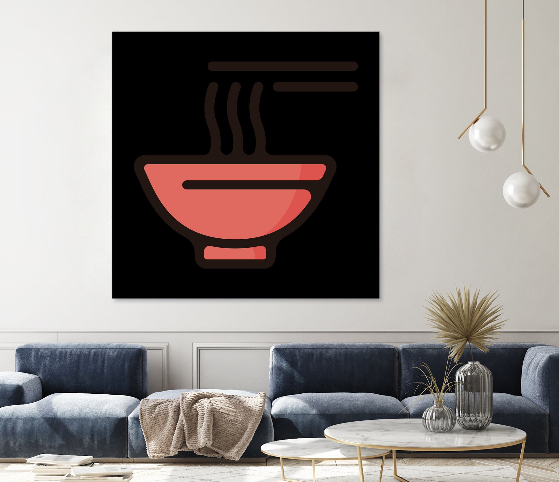 Ramen : Minimalistic icon series by Satoshi Kikyo on GIANT ART - red digital painting