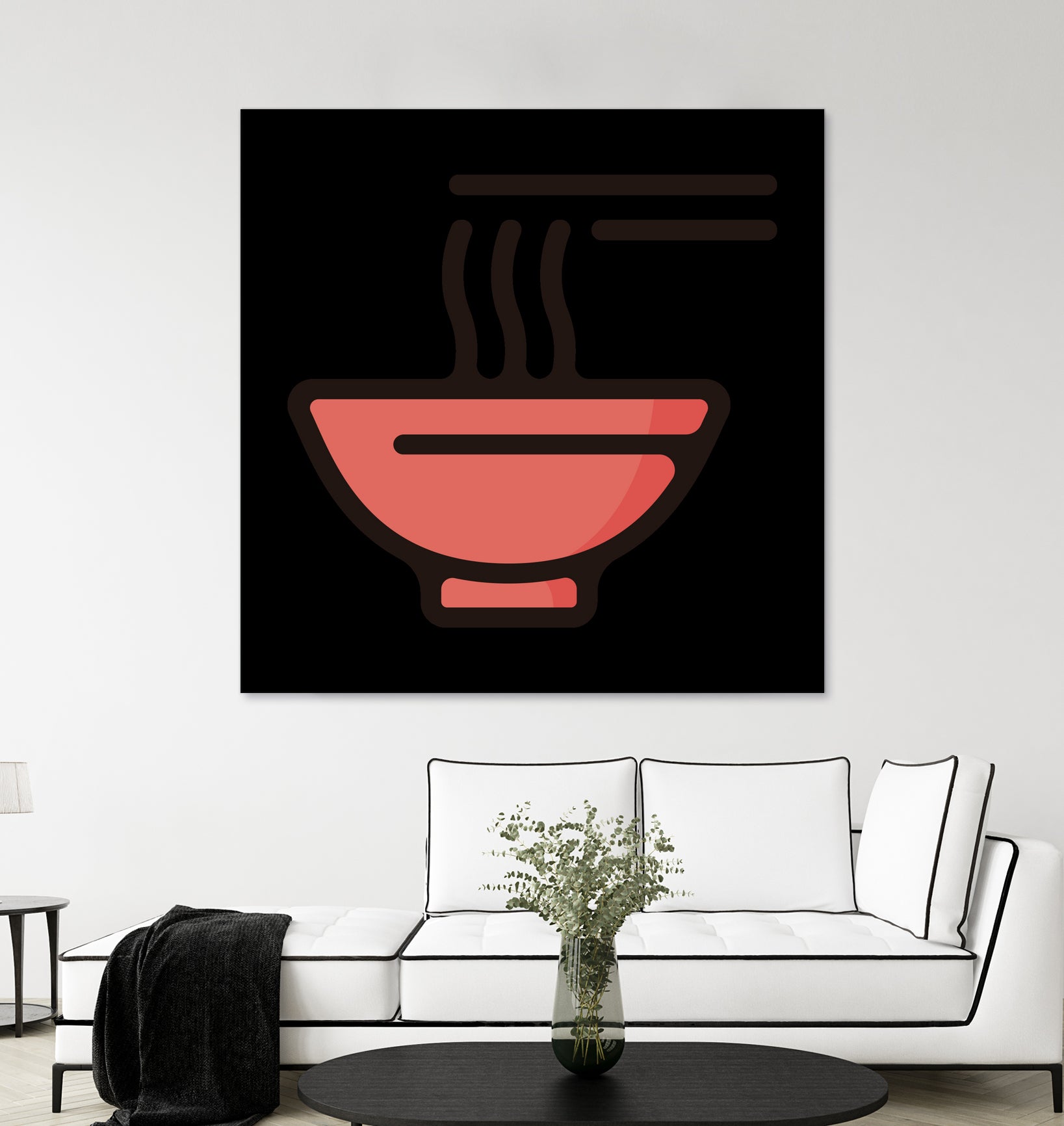 Ramen : Minimalistic icon series by Satoshi Kikyo on GIANT ART - red digital painting