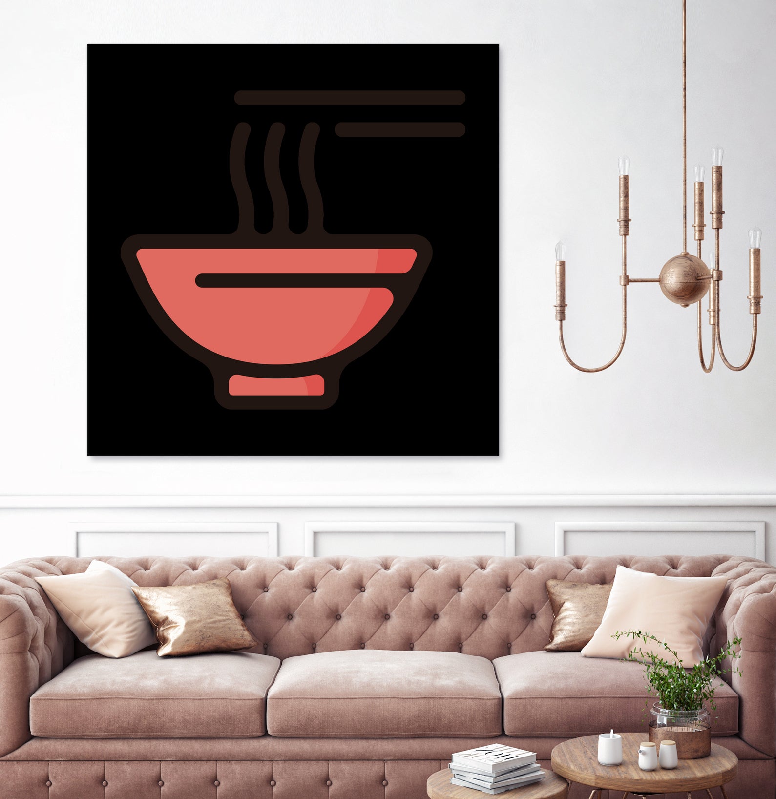 Ramen : Minimalistic icon series by Satoshi Kikyo on GIANT ART - red digital painting