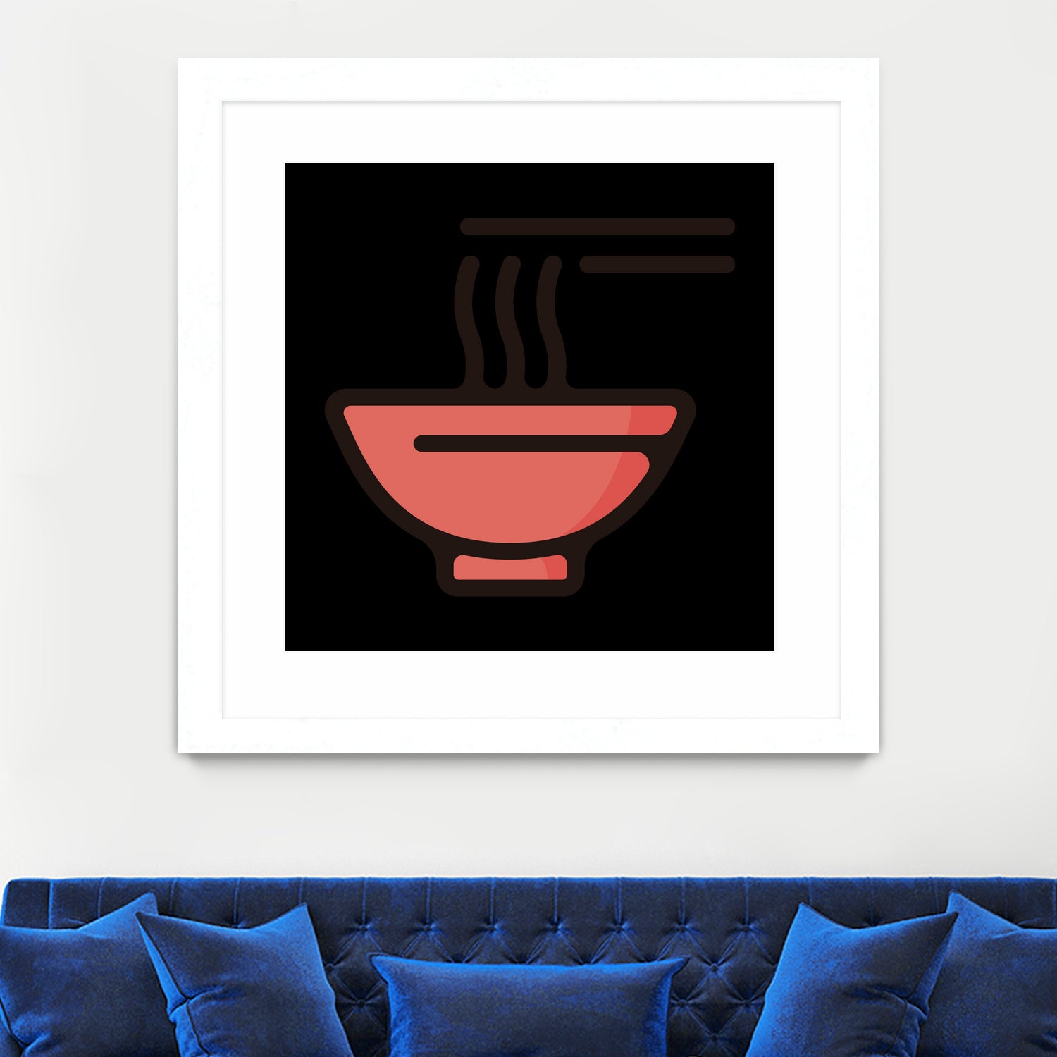 Ramen : Minimalistic icon series by Satoshi Kikyo on GIANT ART - red digital painting