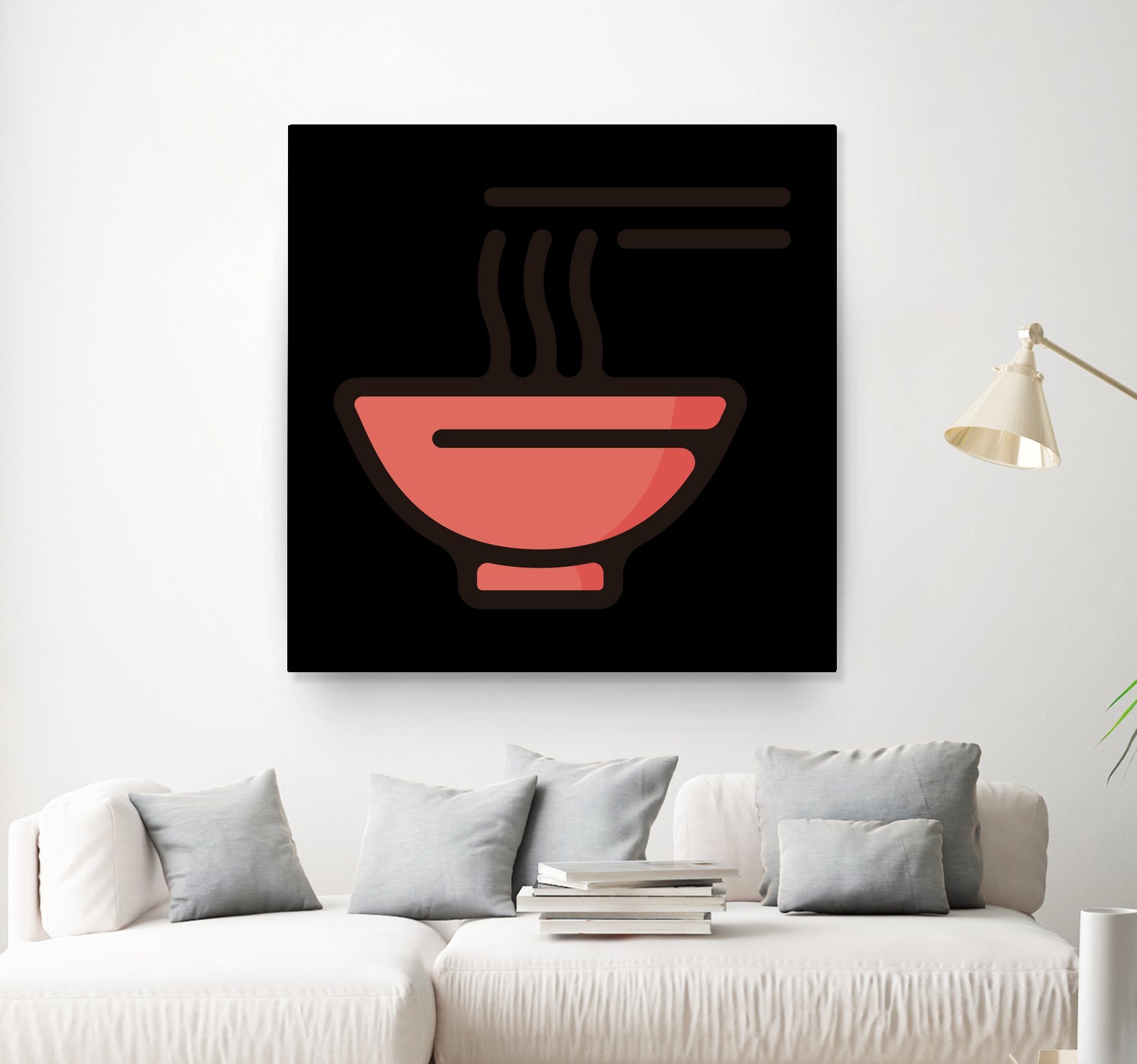 Ramen : Minimalistic icon series by Satoshi Kikyo on GIANT ART - red digital painting