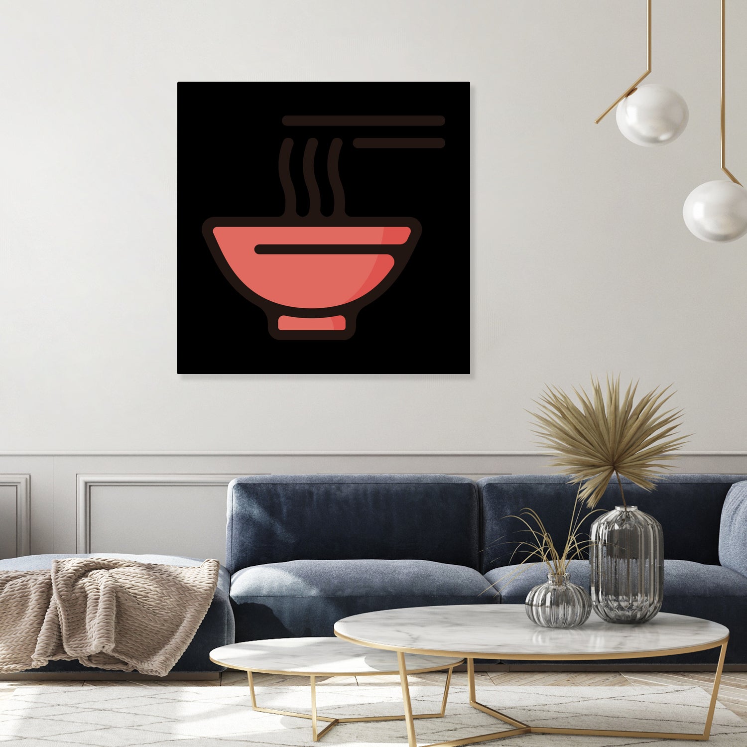 Ramen : Minimalistic icon series by Satoshi Kikyo on GIANT ART - red digital painting