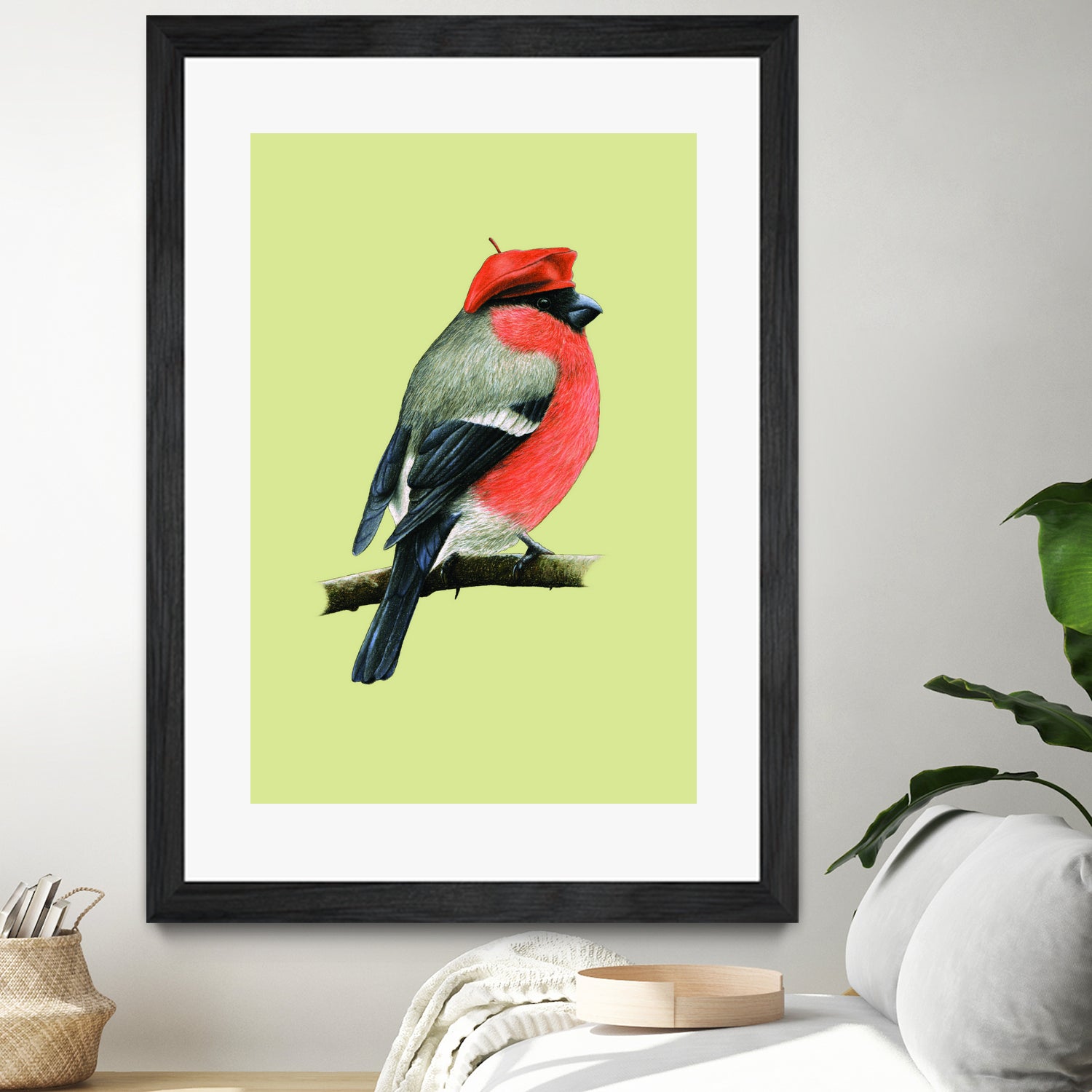 Eurasian bullfinch by Mikhail Vedernikov on GIANT ART - orange mixed media