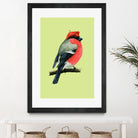 Eurasian bullfinch by Mikhail Vedernikov on GIANT ART - orange mixed media