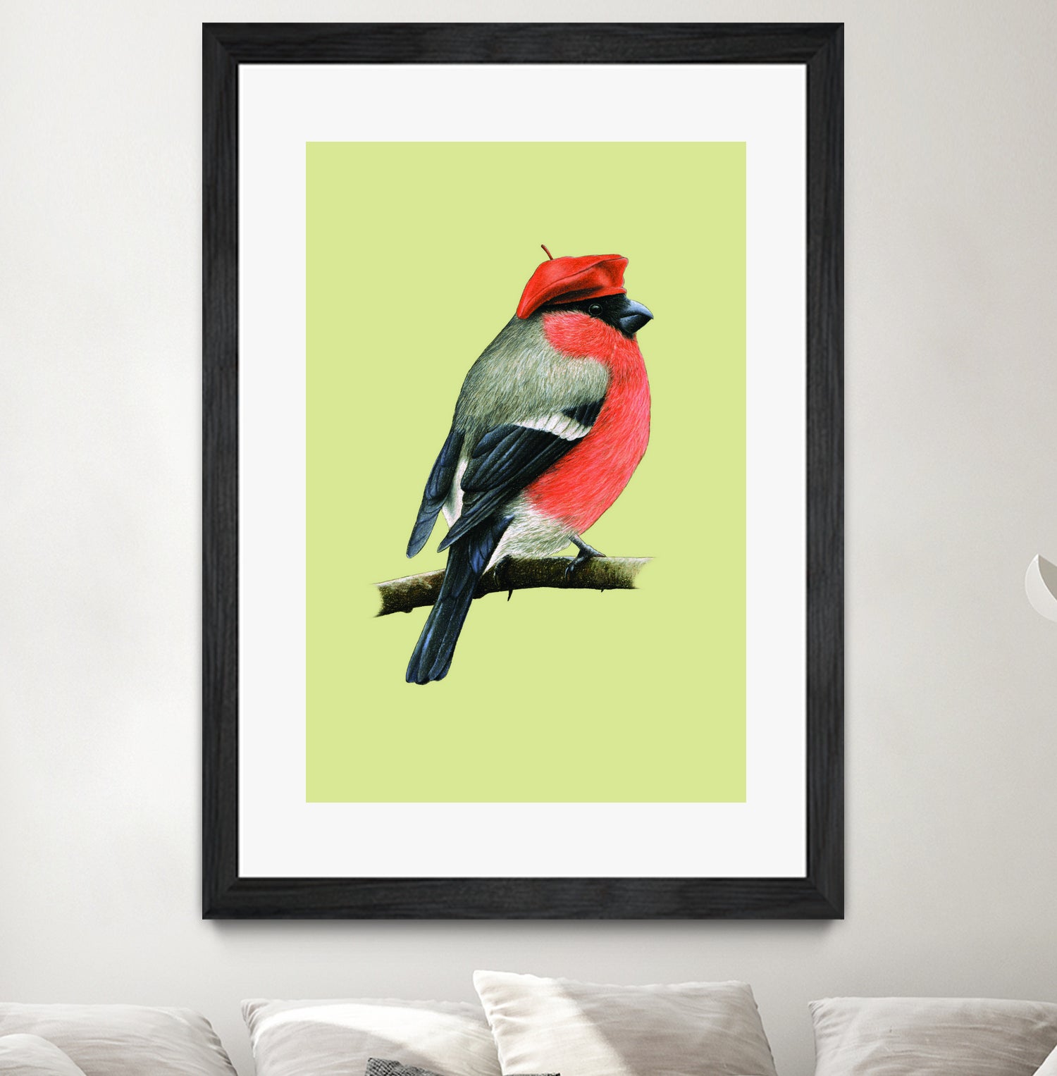 Eurasian bullfinch by Mikhail Vedernikov on GIANT ART - orange mixed media