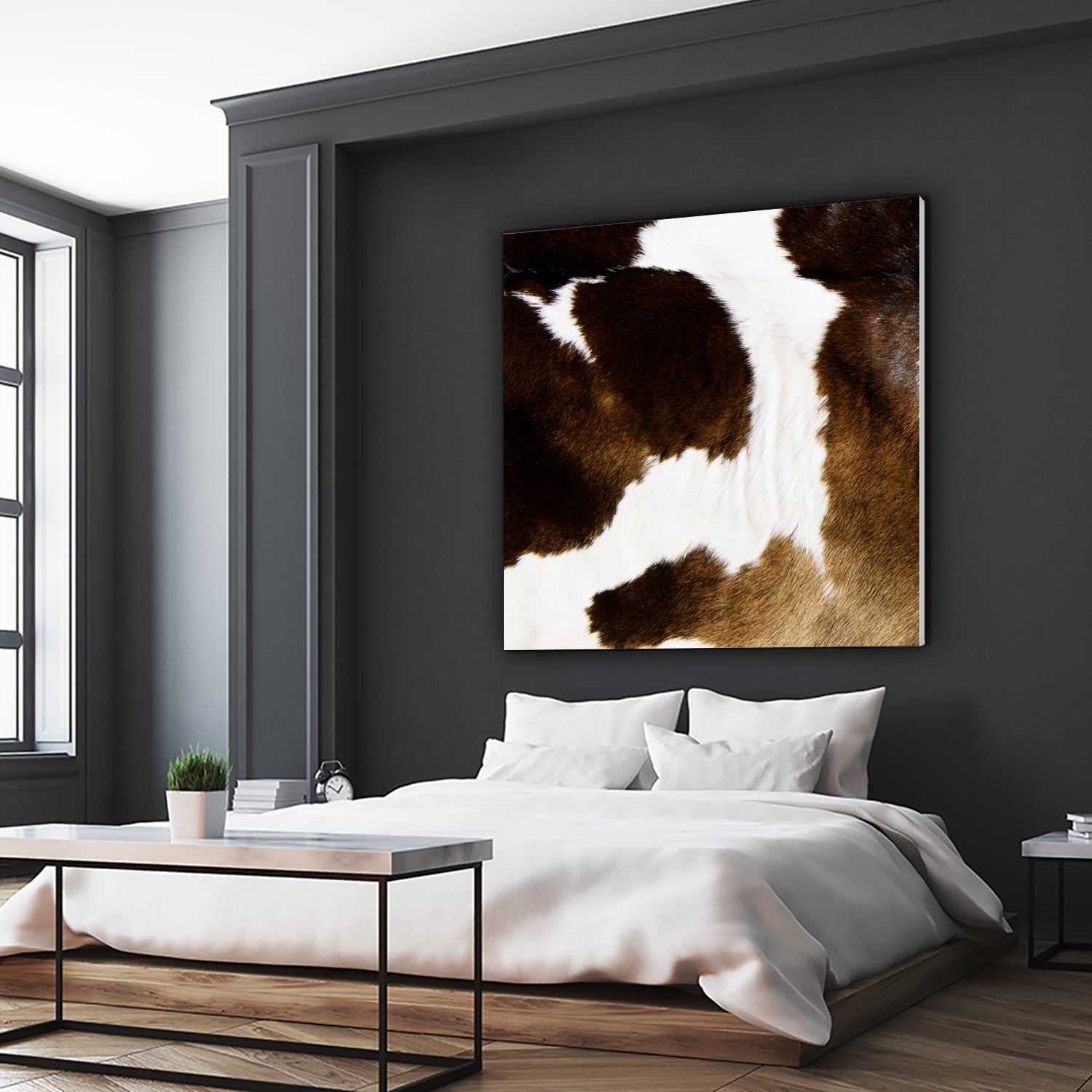 Beautiful Highland Cow Cowhide by Neli Dimitrova on GIANT ART - brown photo manipulation