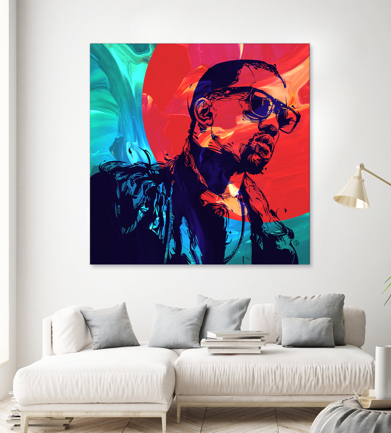 Kanye West by Nikita Abakumov on GIANT ART - red digital painting