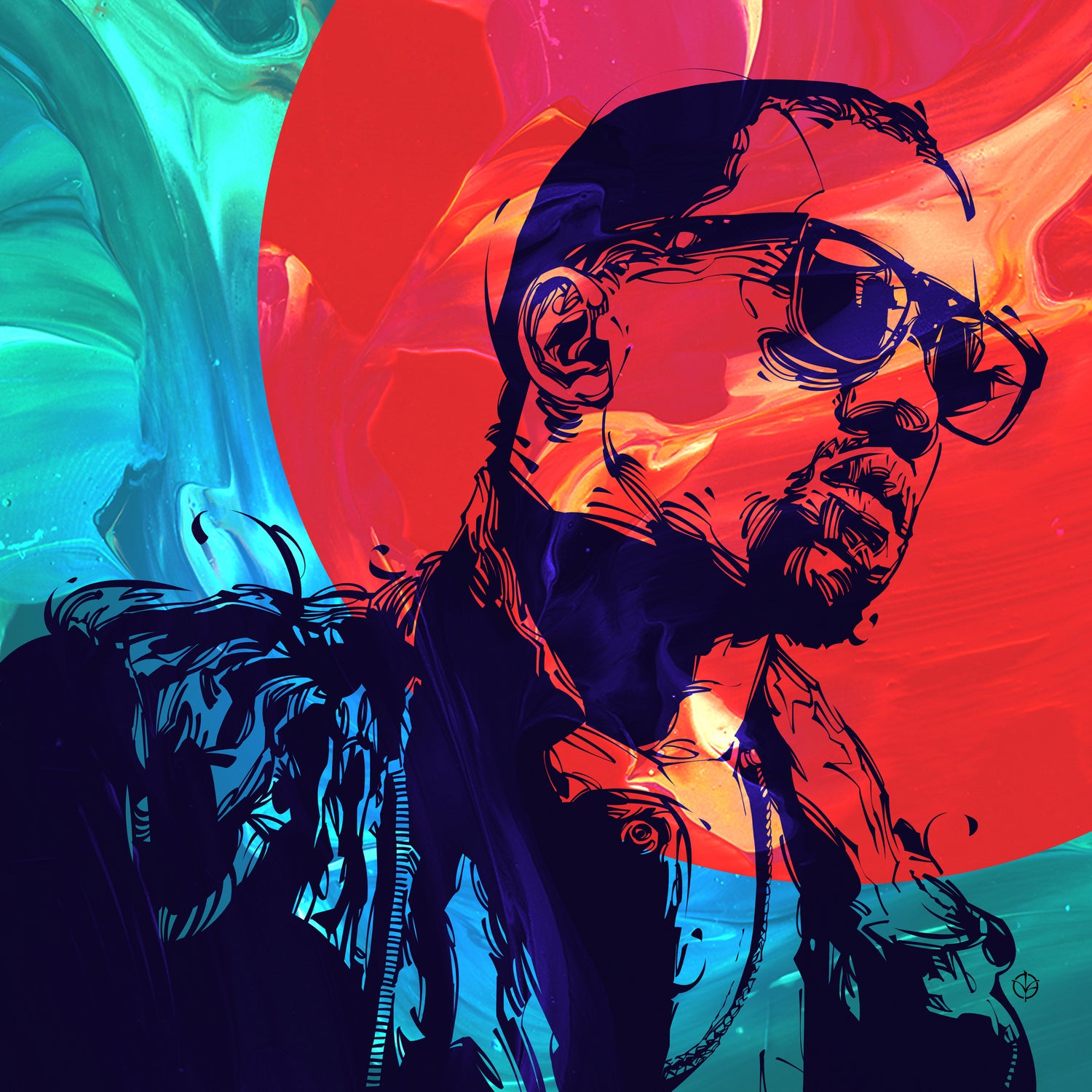 Kanye West by Nikita Abakumov on GIANT ART - red digital painting