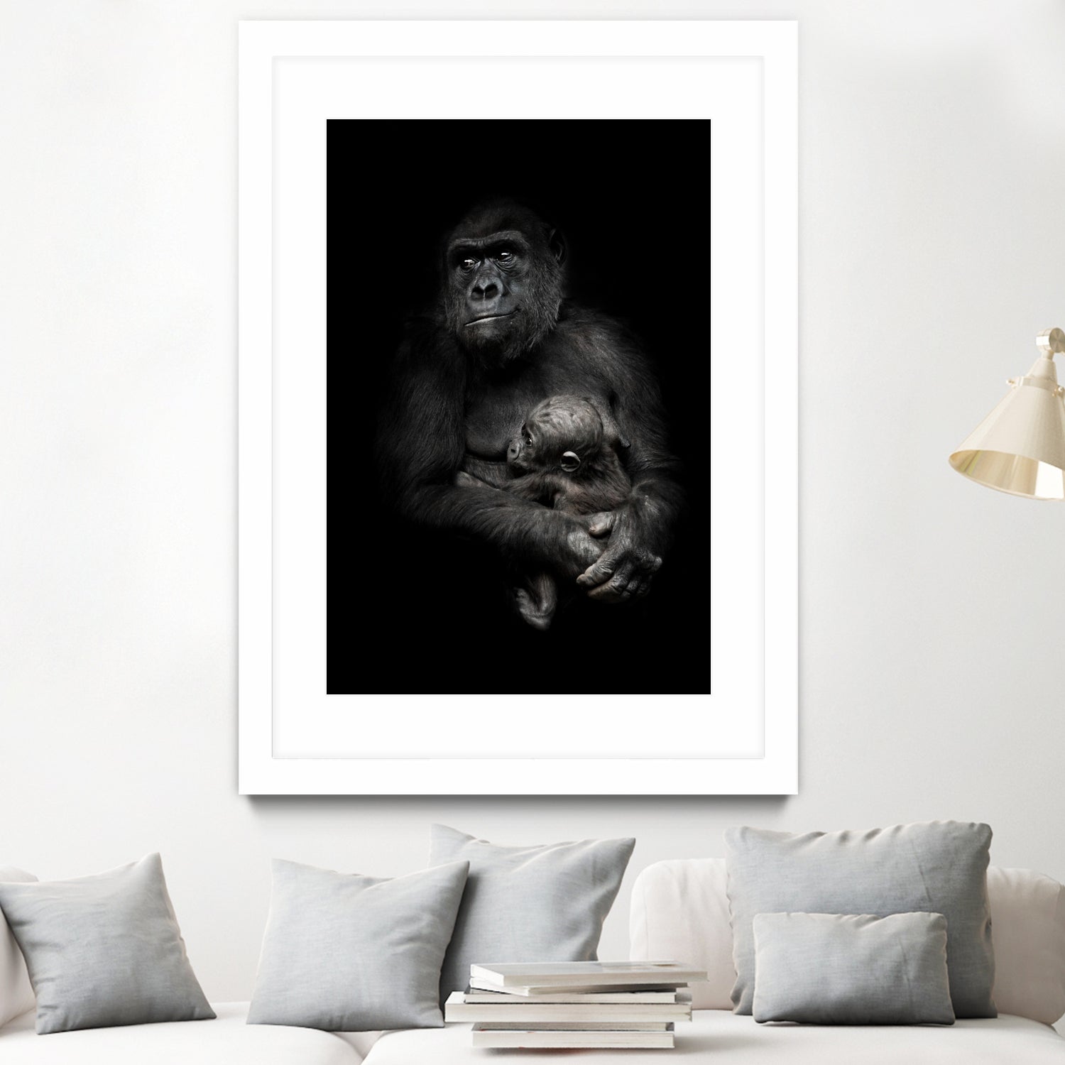 monkey mother by Michael Semenov on GIANT ART - black photo illustration