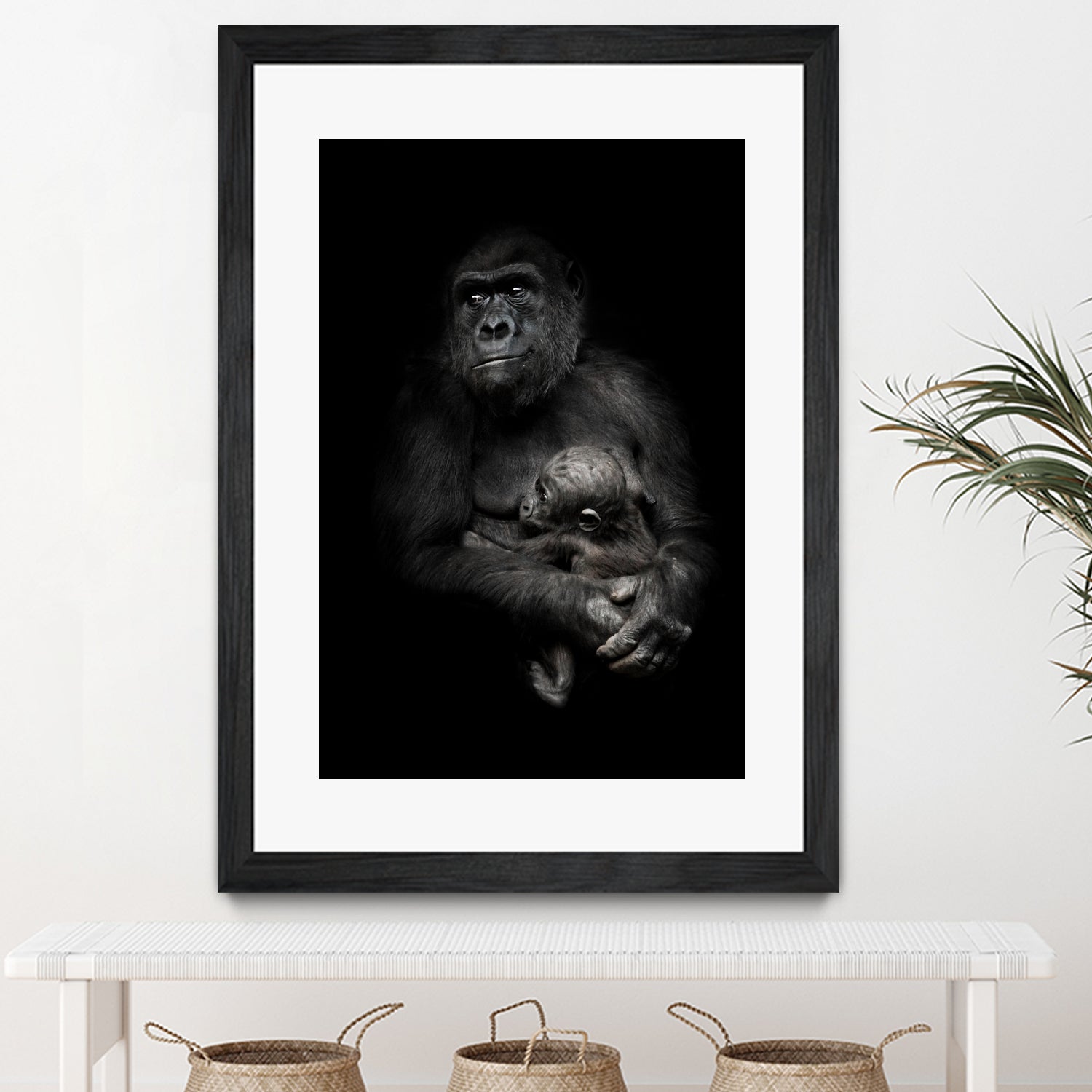 monkey mother by Michael Semenov on GIANT ART - black photo illustration