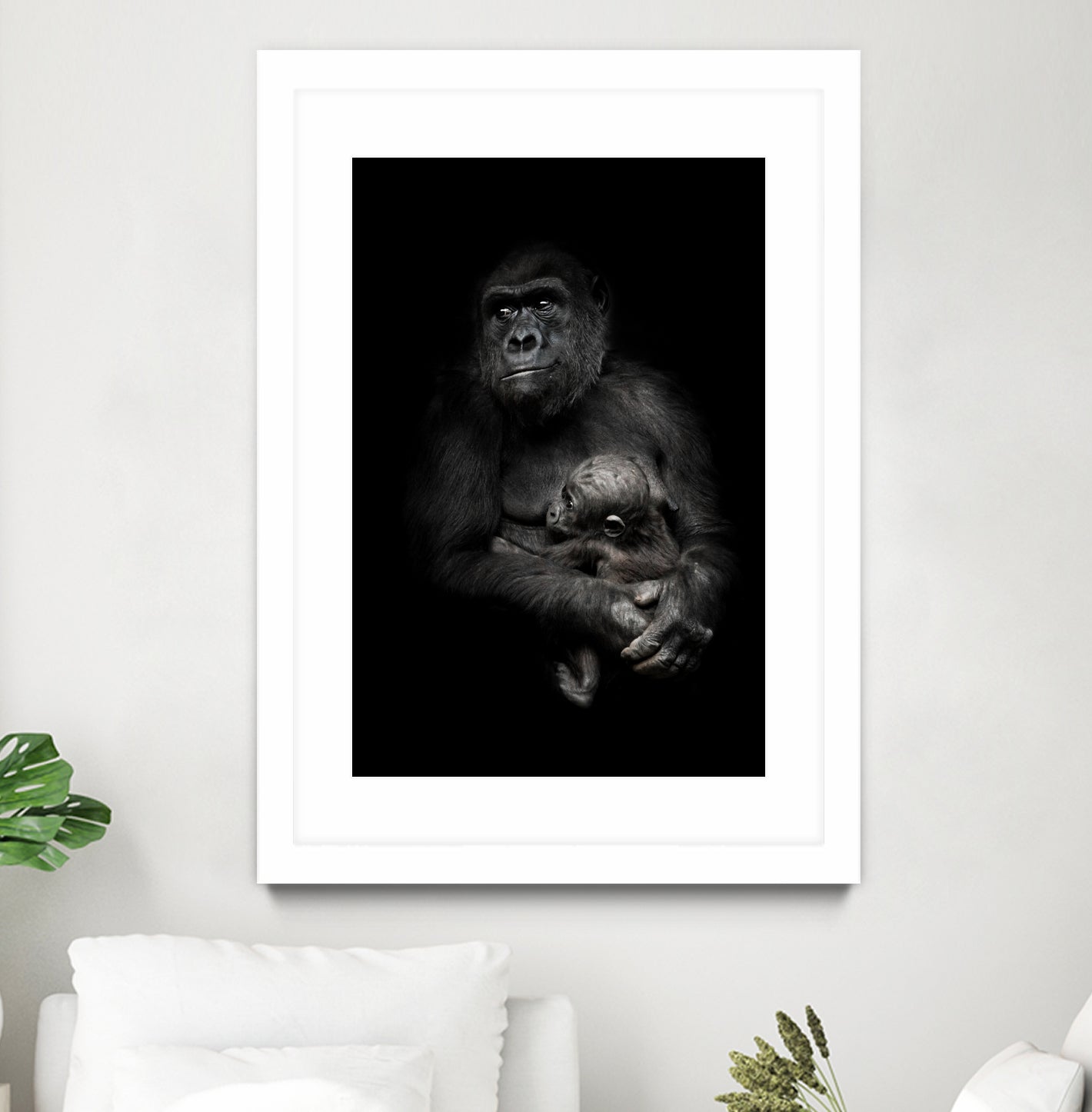 monkey mother by Michael Semenov on GIANT ART - black photo illustration