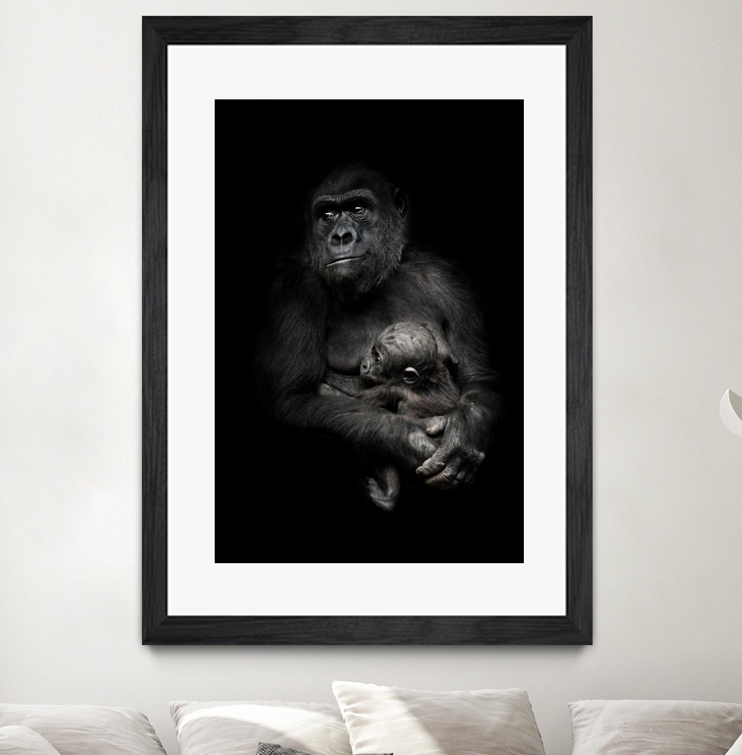 monkey mother by Michael Semenov on GIANT ART - black photo illustration