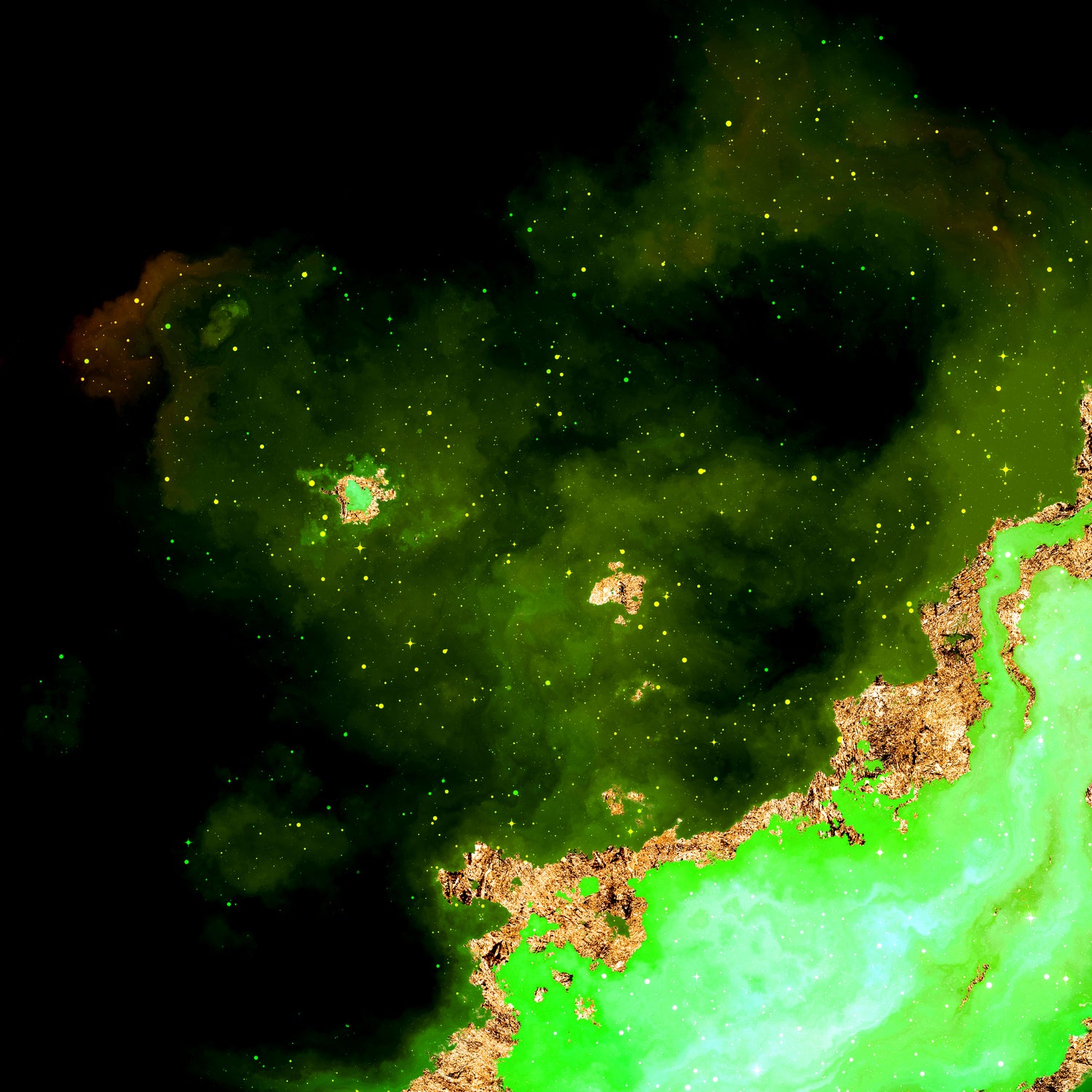 100 Nebulas in Space 028 by Raul Andre Petrasanta on GIANT ART - green digital painting