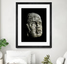 Mexican Pre Hispanic Head Sculpture Poster by Daniel Ferreira-Leites on GIANT ART - black photo illustration